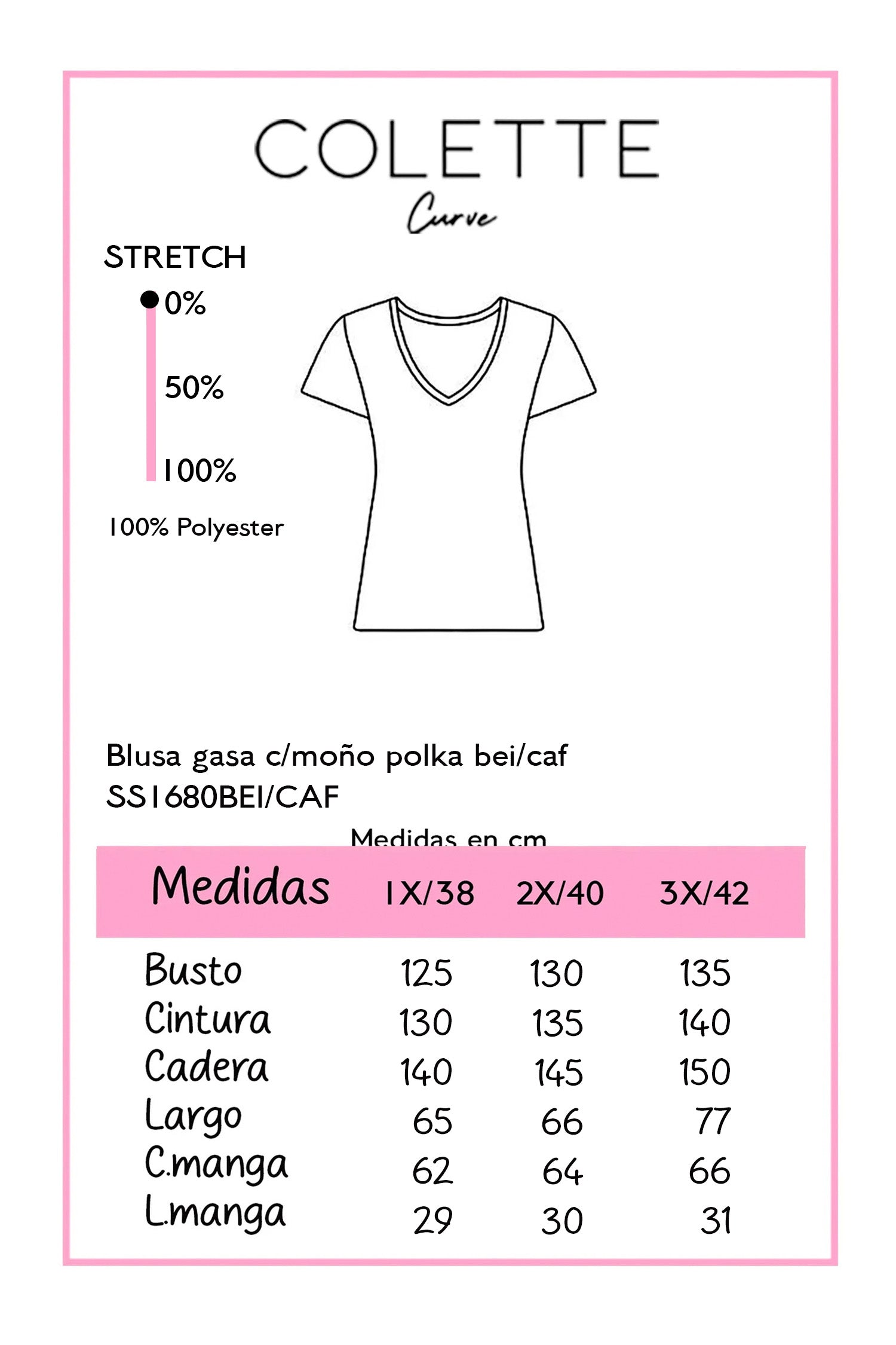 Tabla de medidas SS1680CAF