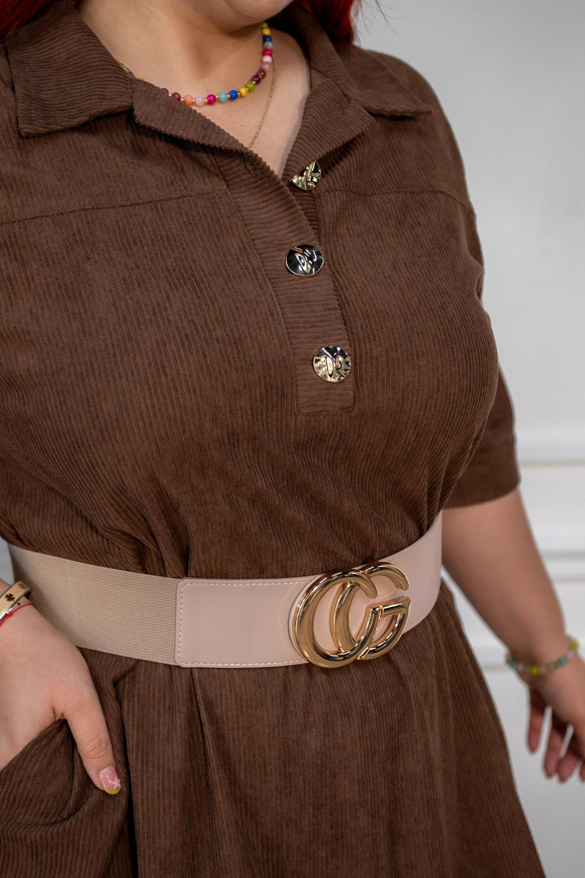 Vestido Curvy Midi Pana Café