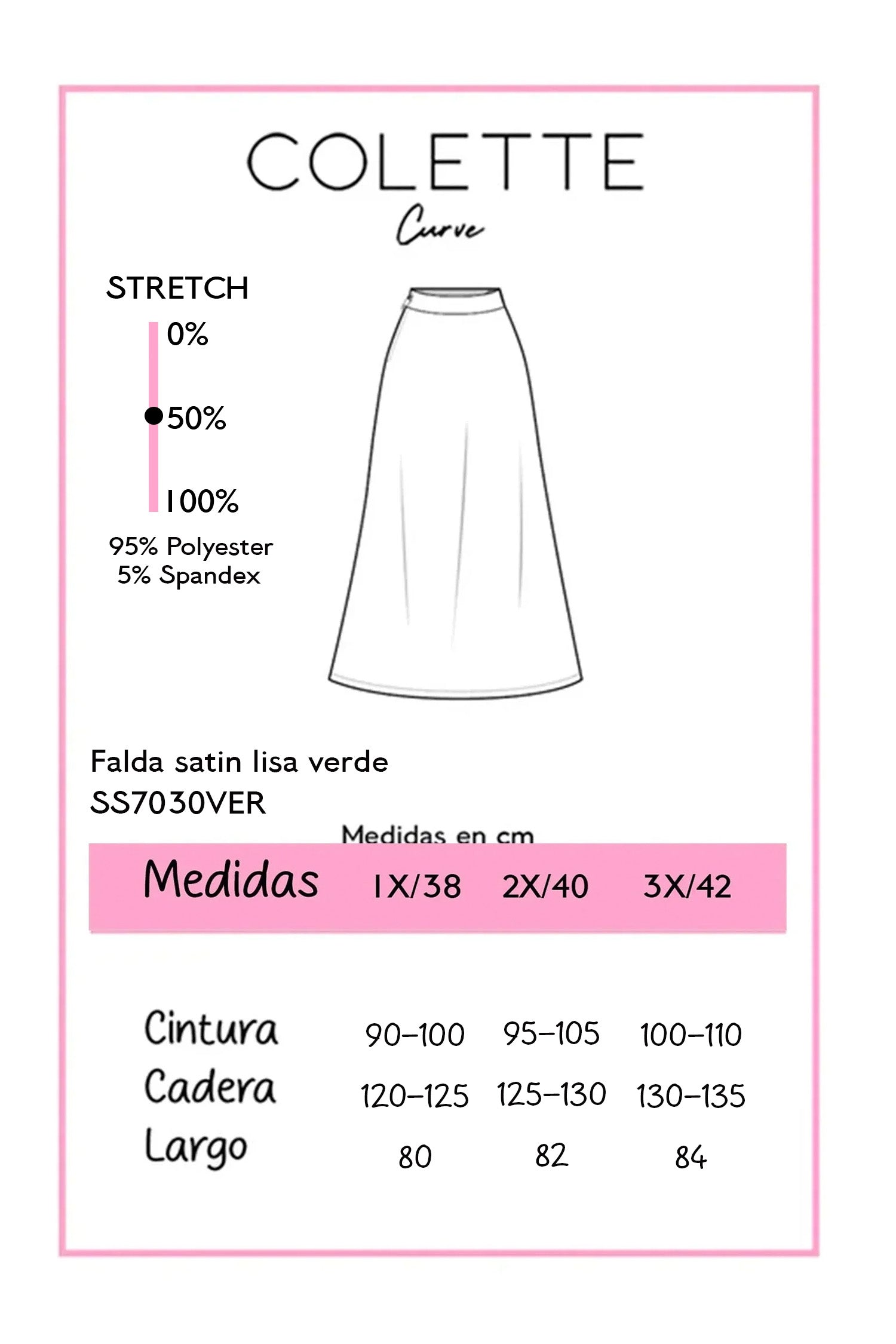 Falda Midi Satín Lisa Curvy Verde Olivo