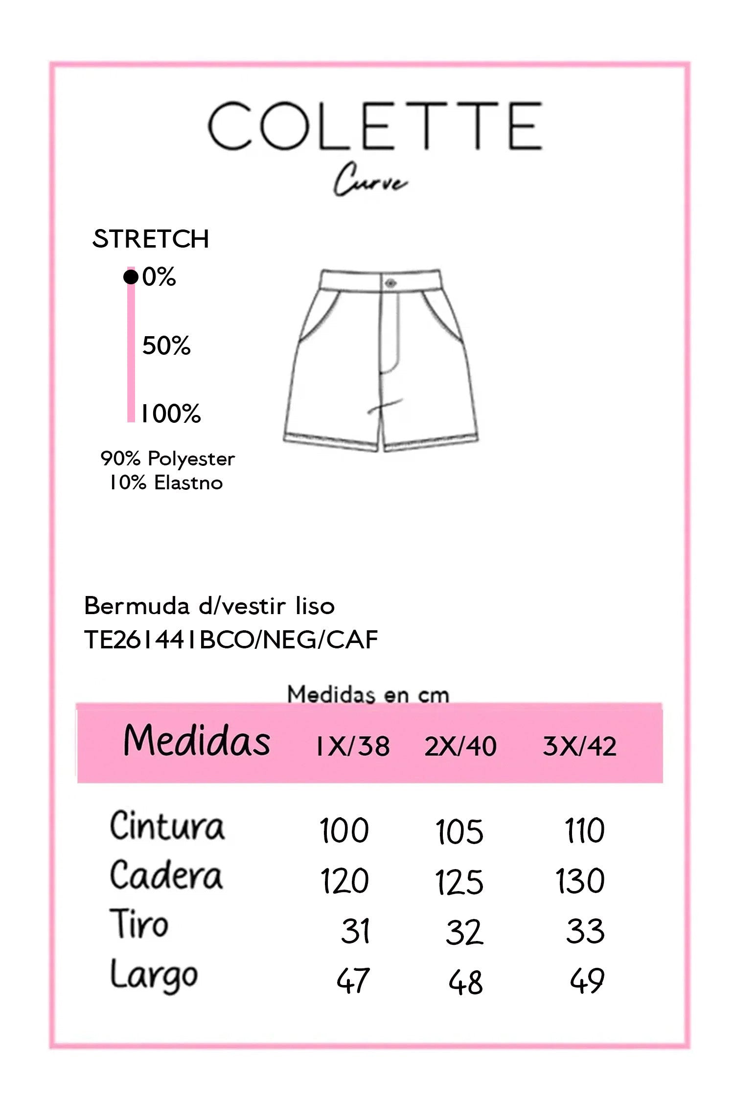 Chart de medidas TE261441CAF