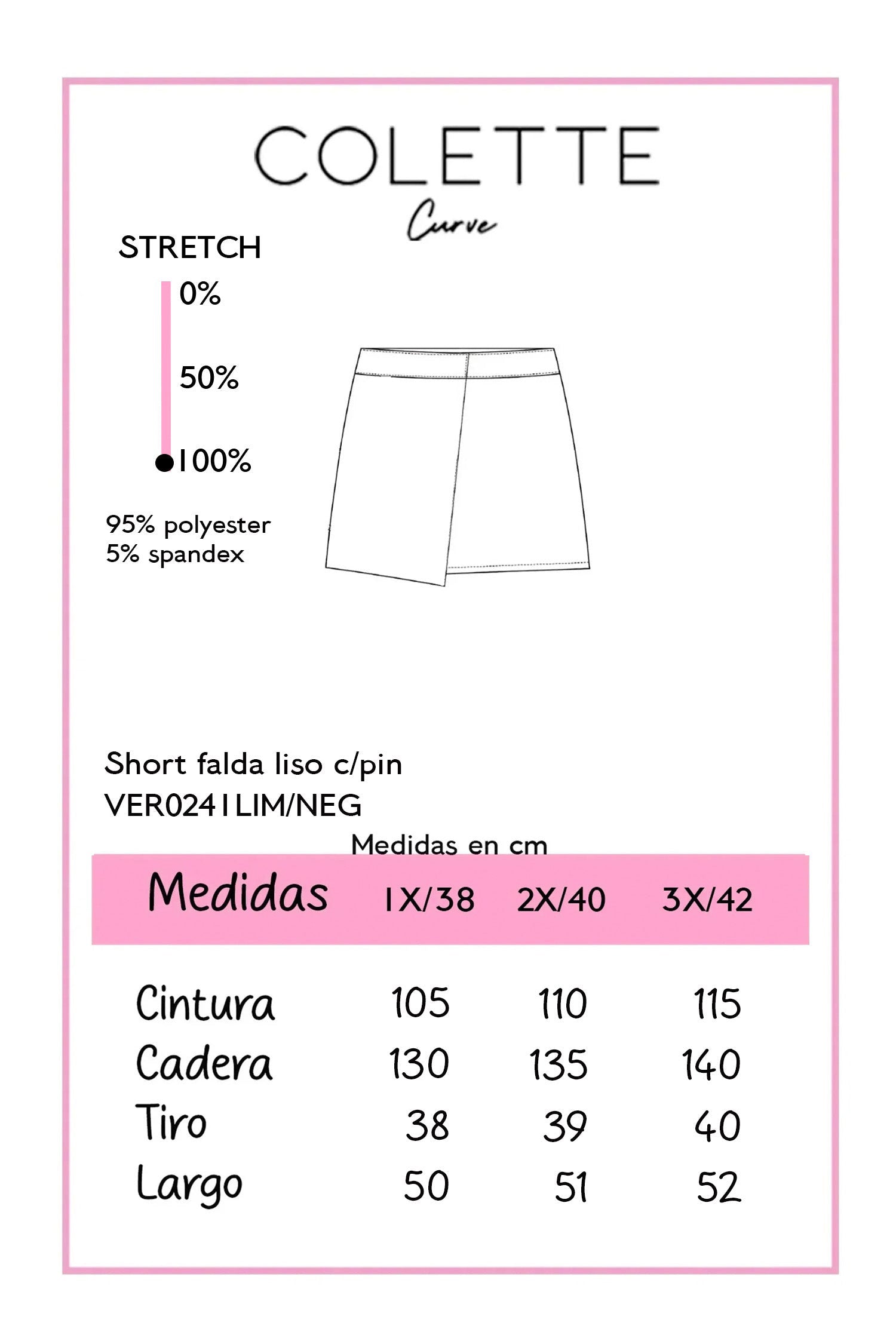 Chart de medidas VER0241NEG