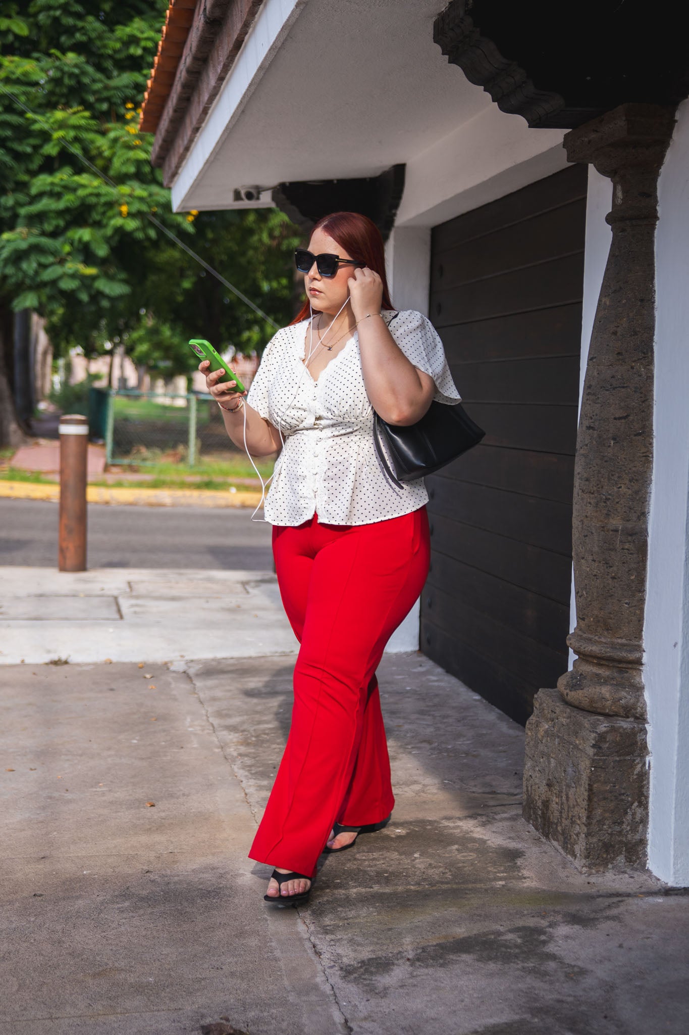 Pantalón Detalle Botones Curvy Rojo