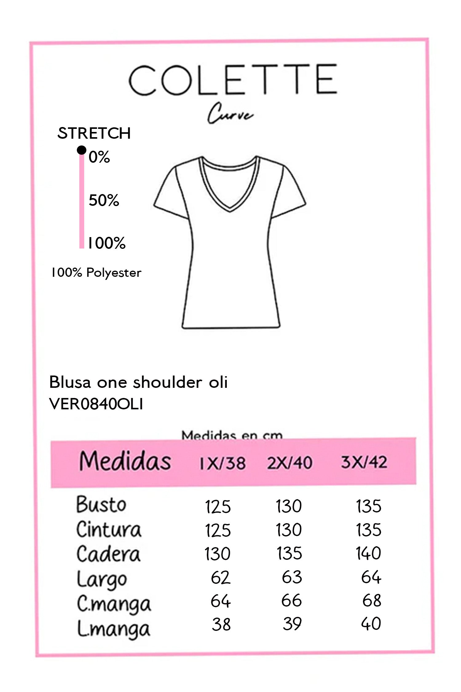 Chart de medidas VER0840OLI