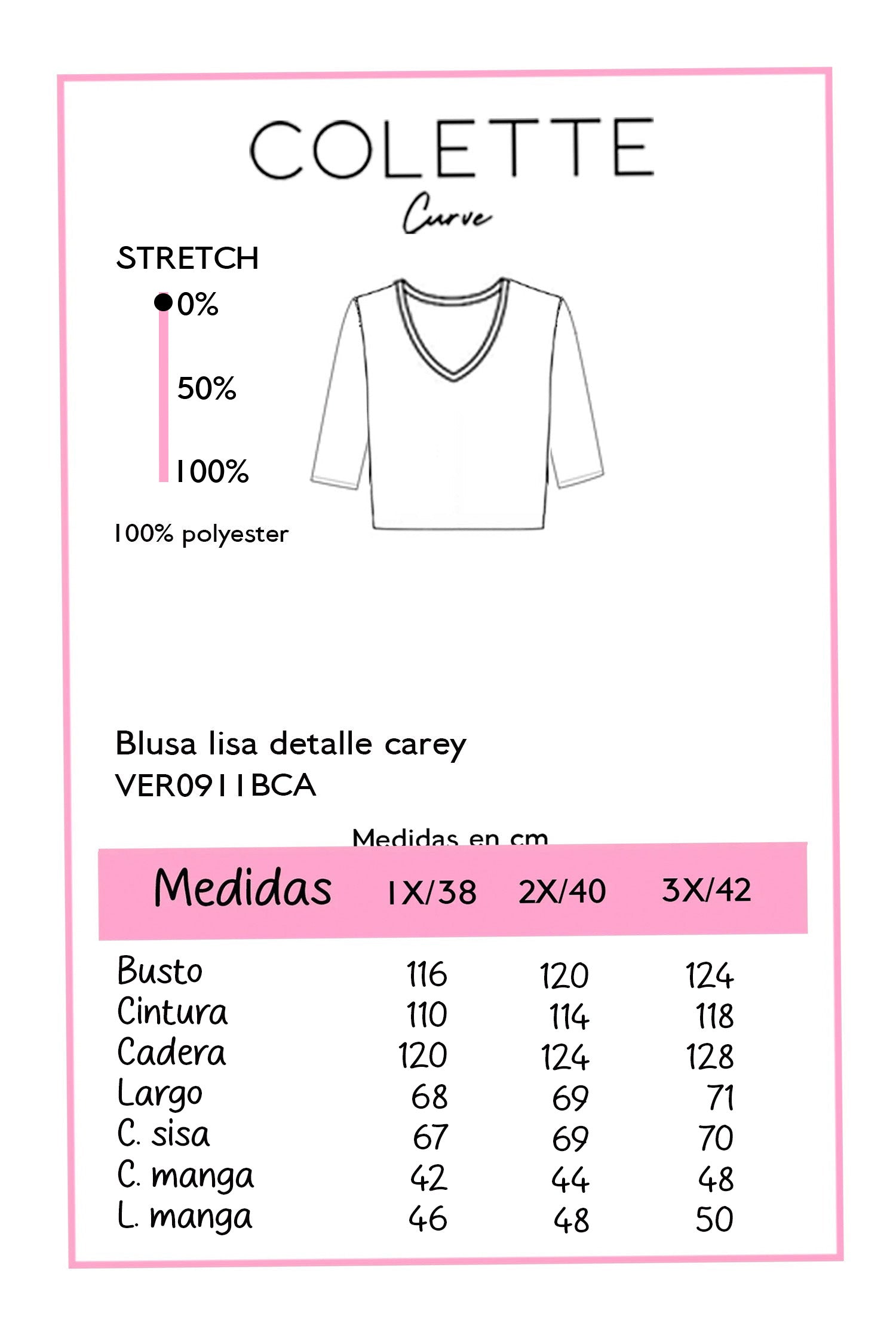 Chart medidas VER0911BCA