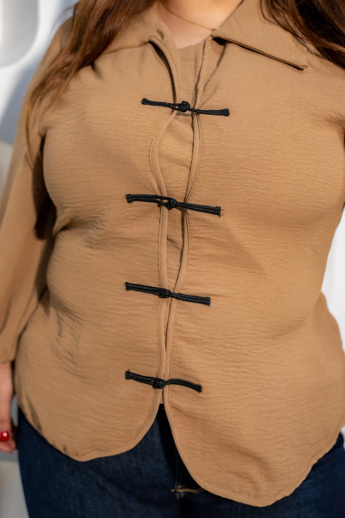 Blusa Curvy Tipo Zen Beige