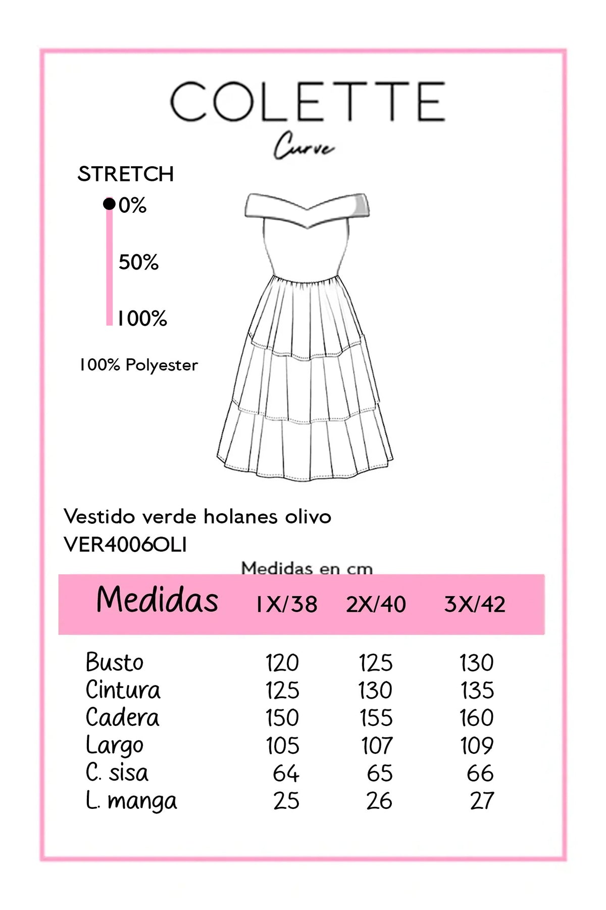 Vestido Midi Off-Shoulder Plisado con Holanes Curvy Olivo