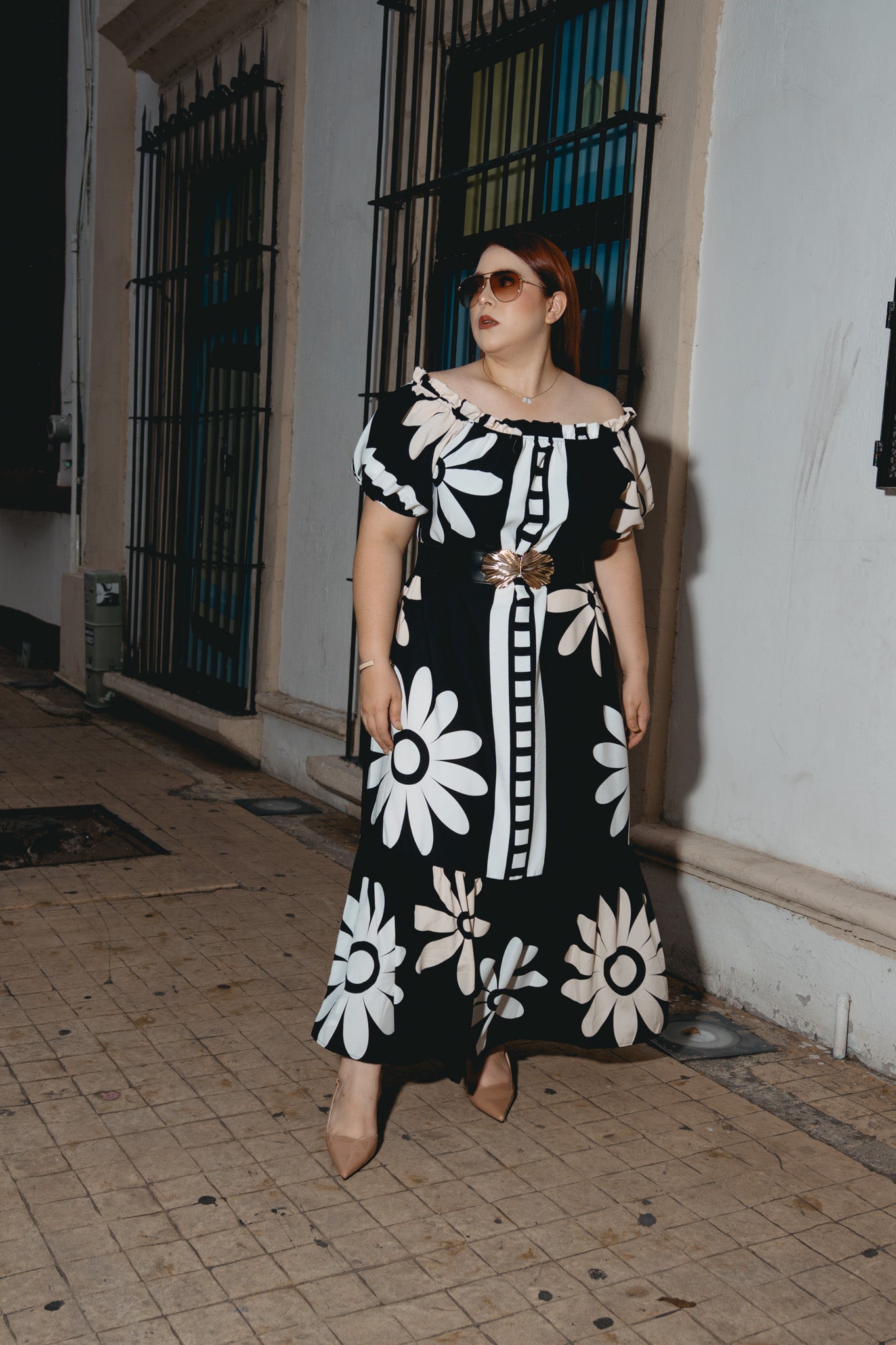 Maxi vestido estampado off