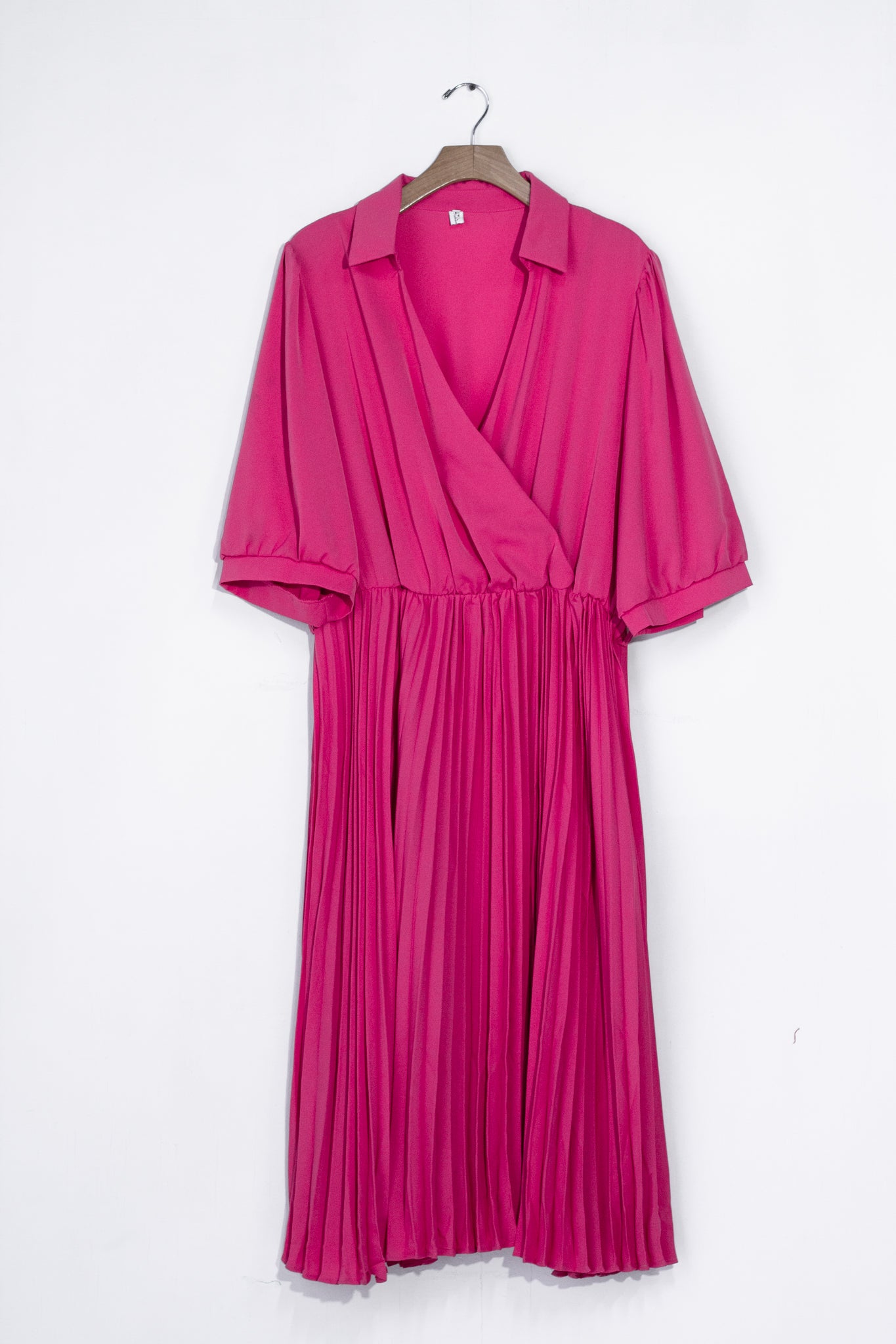 Vestido plizado rosa