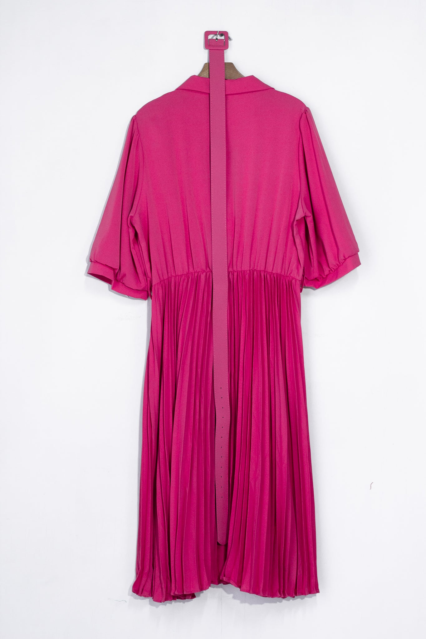 Vestido plizado rosa