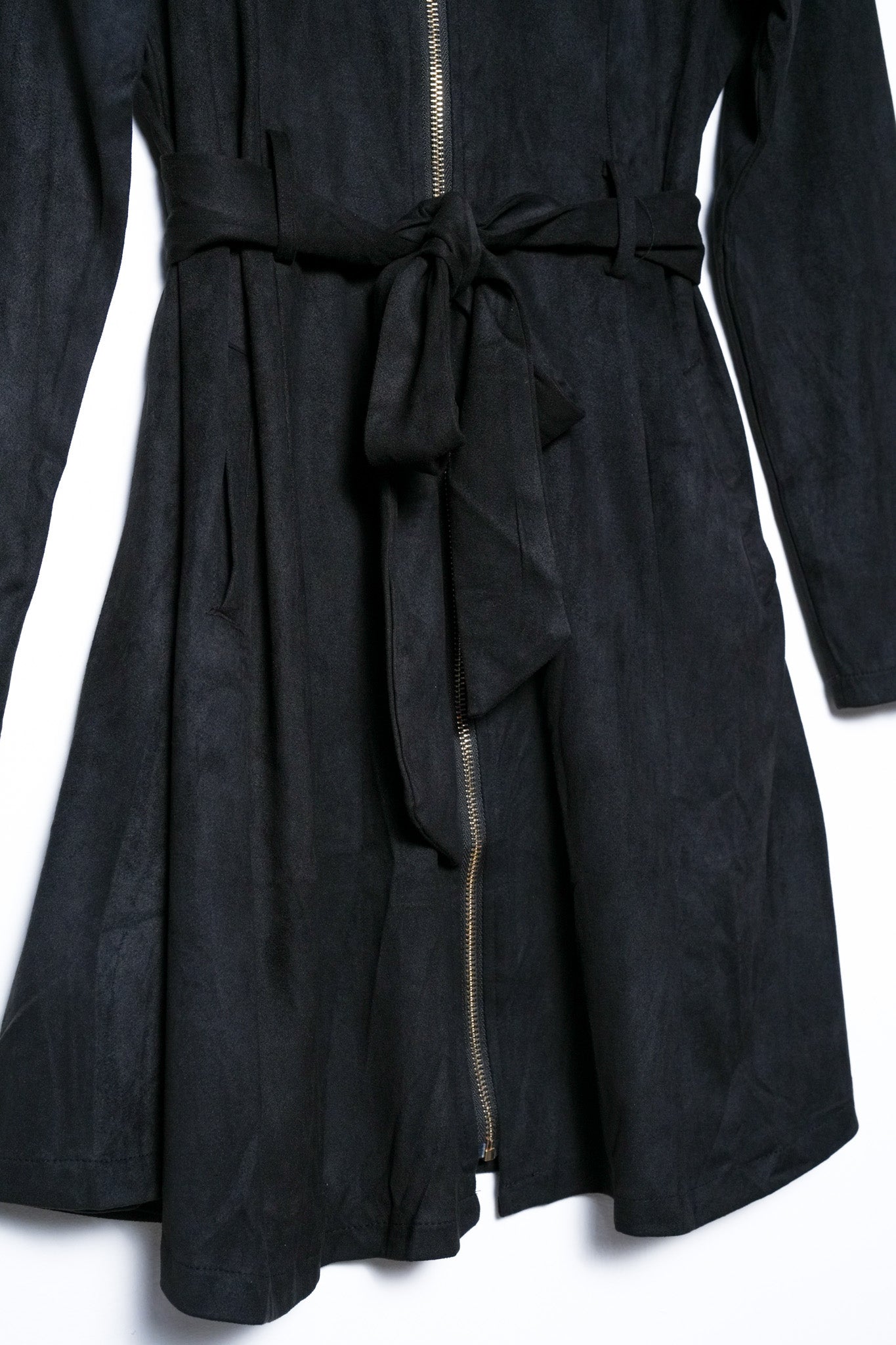 Vestido corto gamuza con cinto