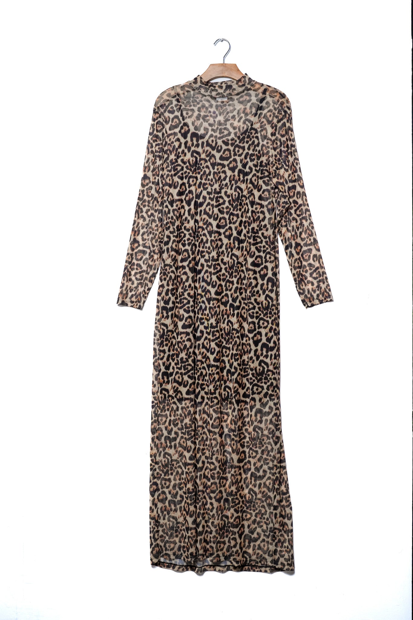 Maxi vestido mesh animal print