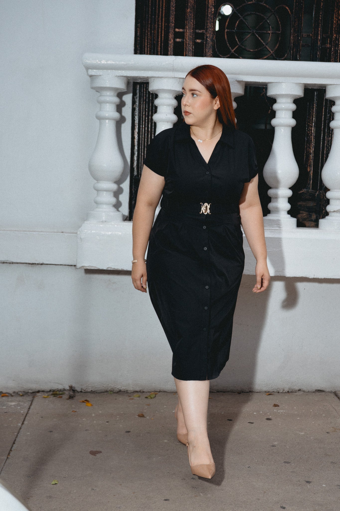 Vestido camisero c/cinto neg