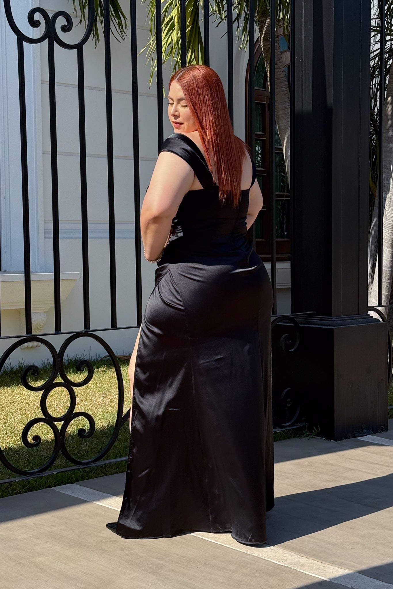 Vestido largo satin c/corset