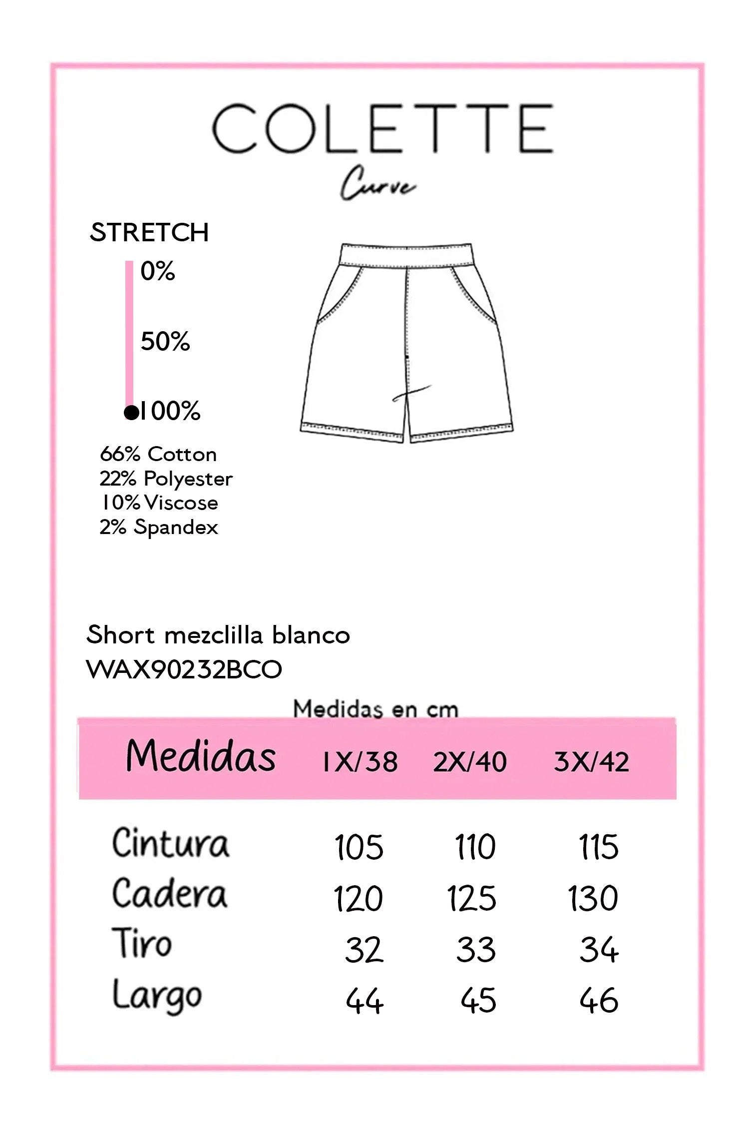 Short de Mezclilla Blanco Plus Size para Mujer