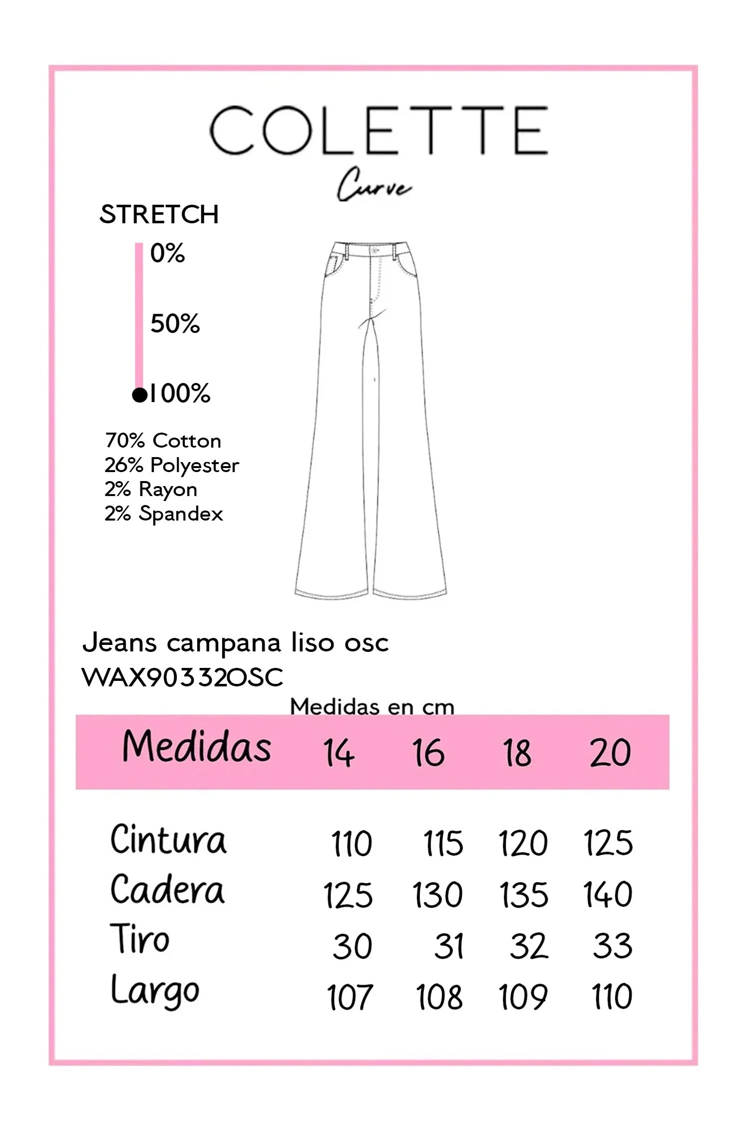 Chart de medidas WAX90332OSC