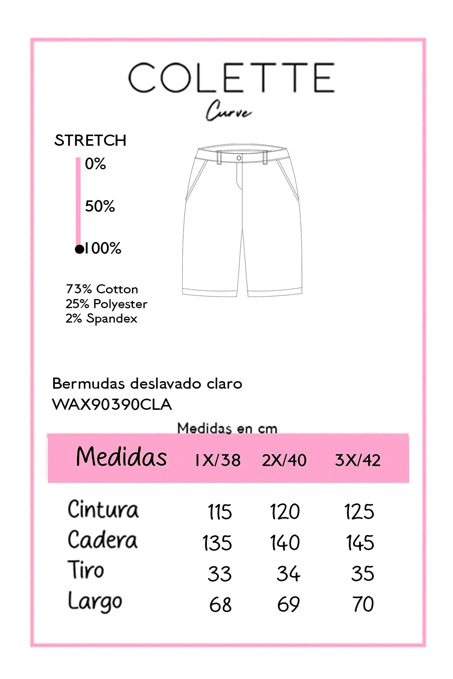 Chart de medidas WAX90390CLA