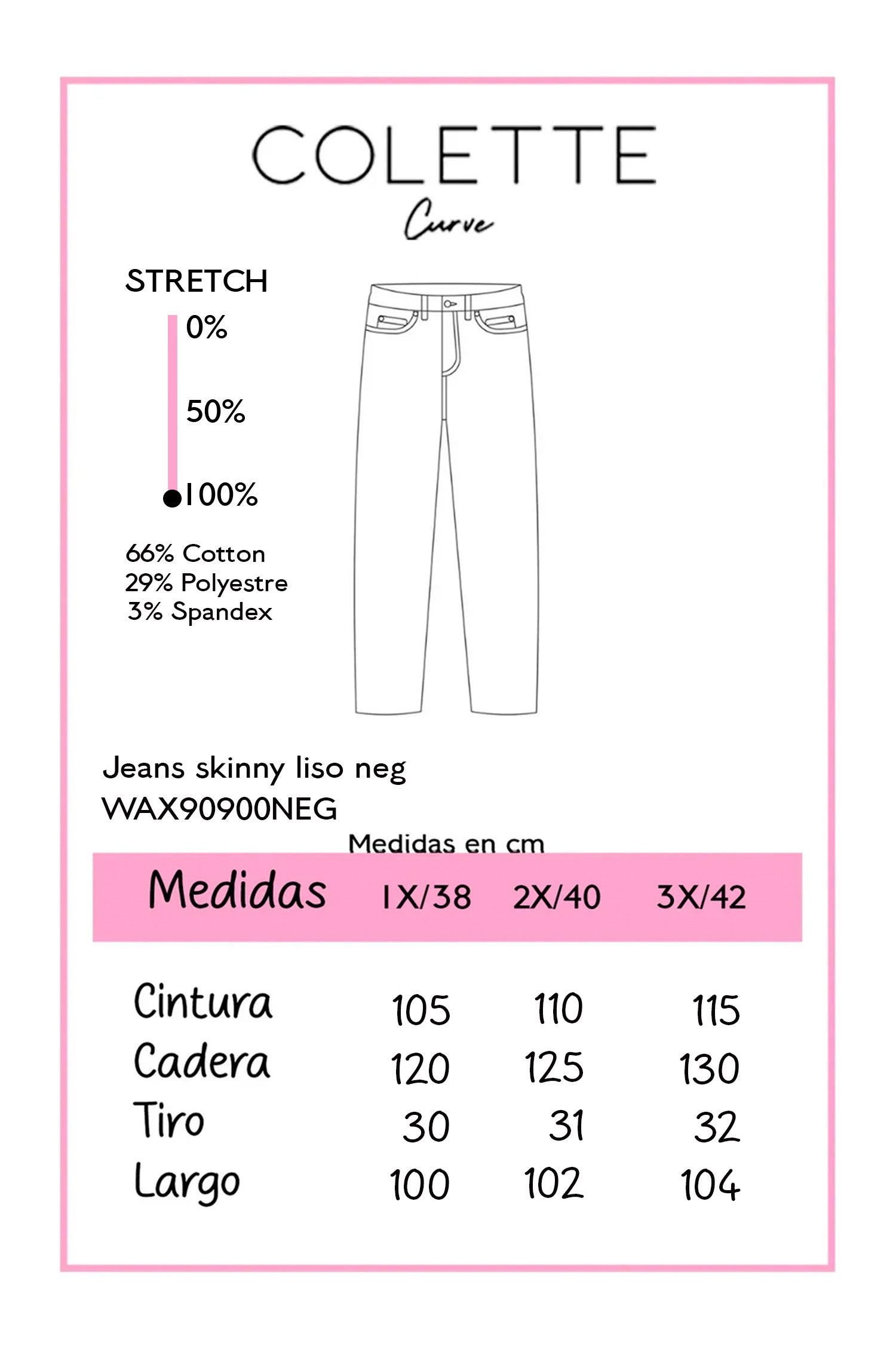 Jeans skinny liso negro