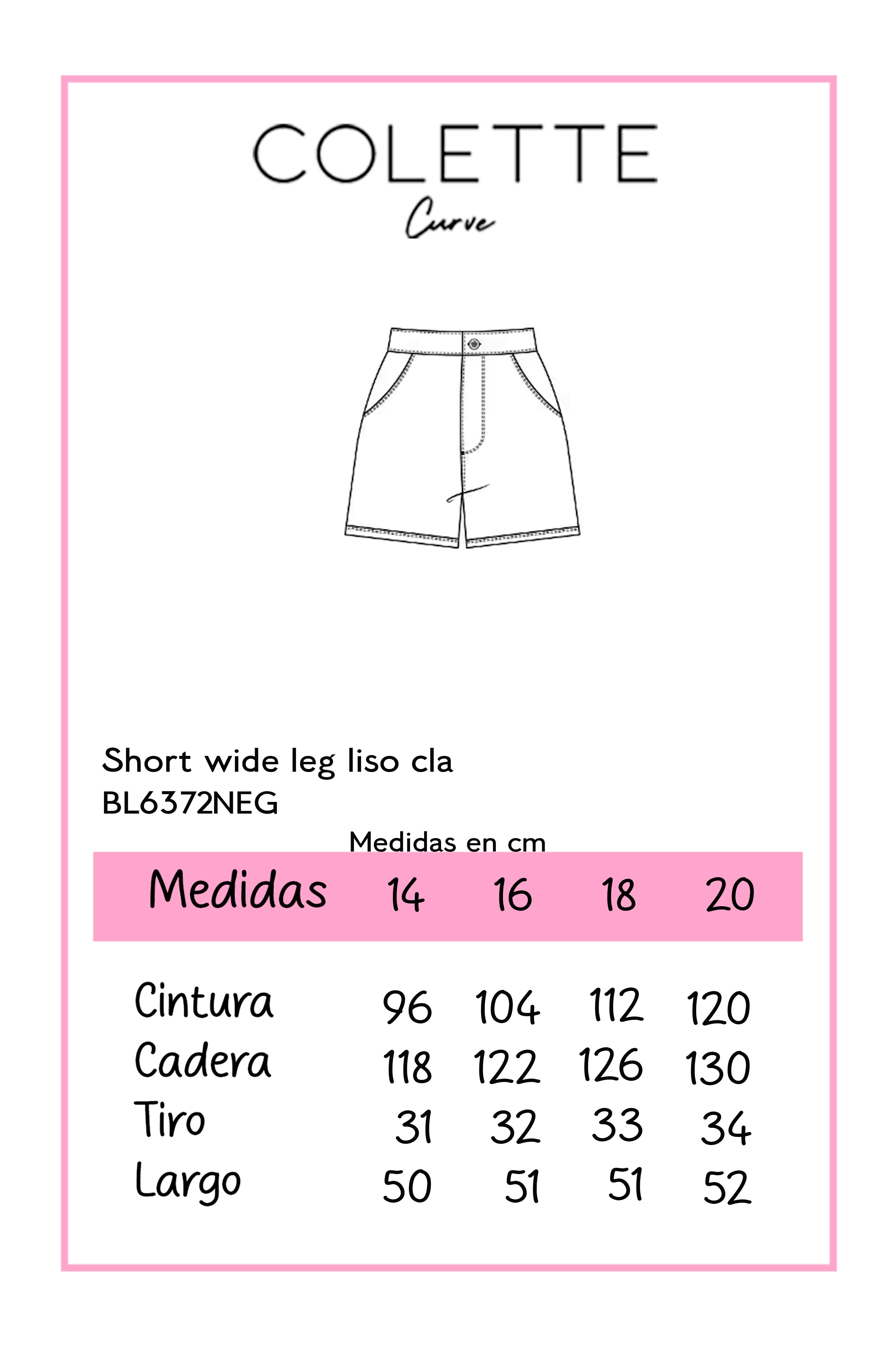 Short wide leg liso claro