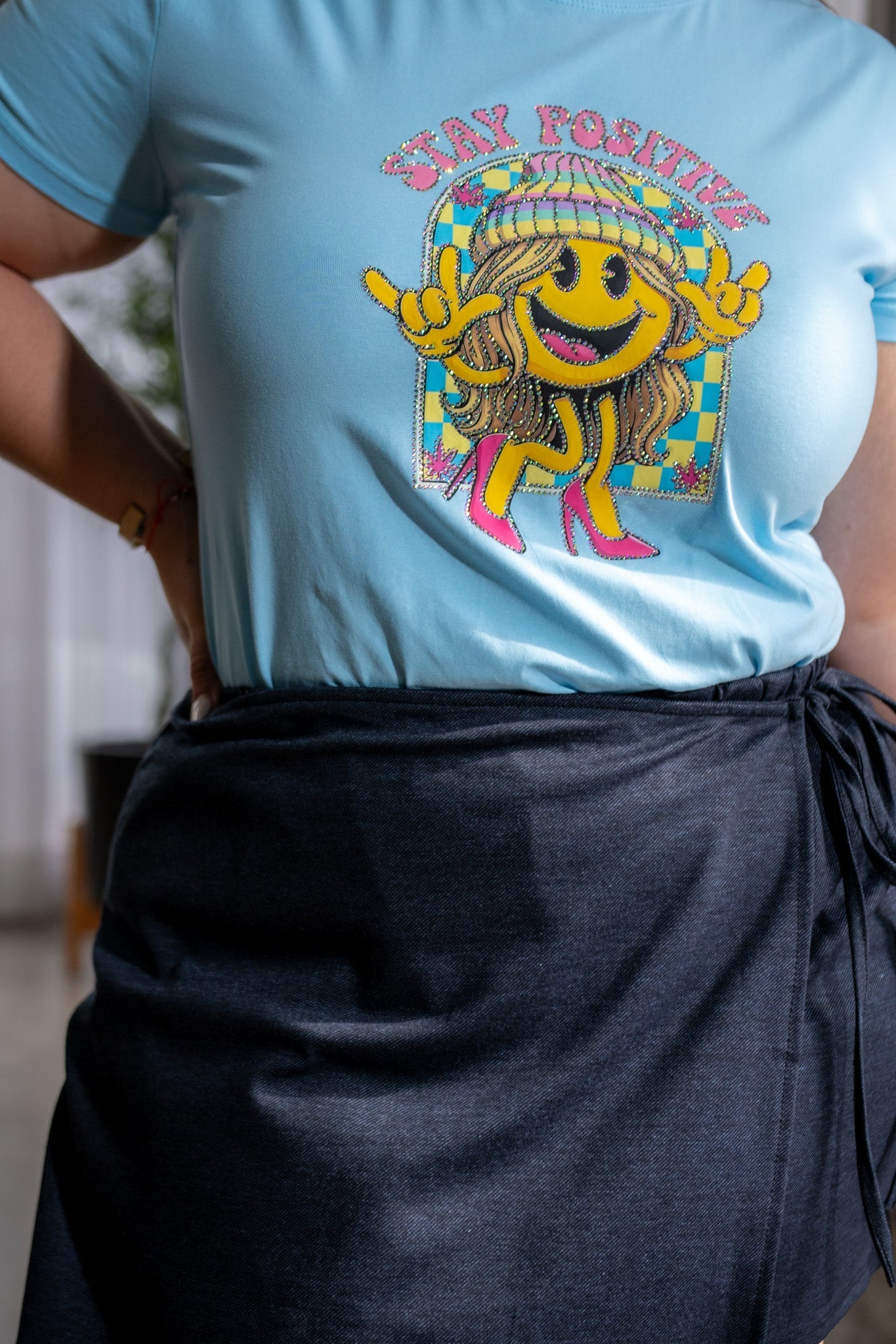 Short Falda Curvy Denim Cruzado Oscuro