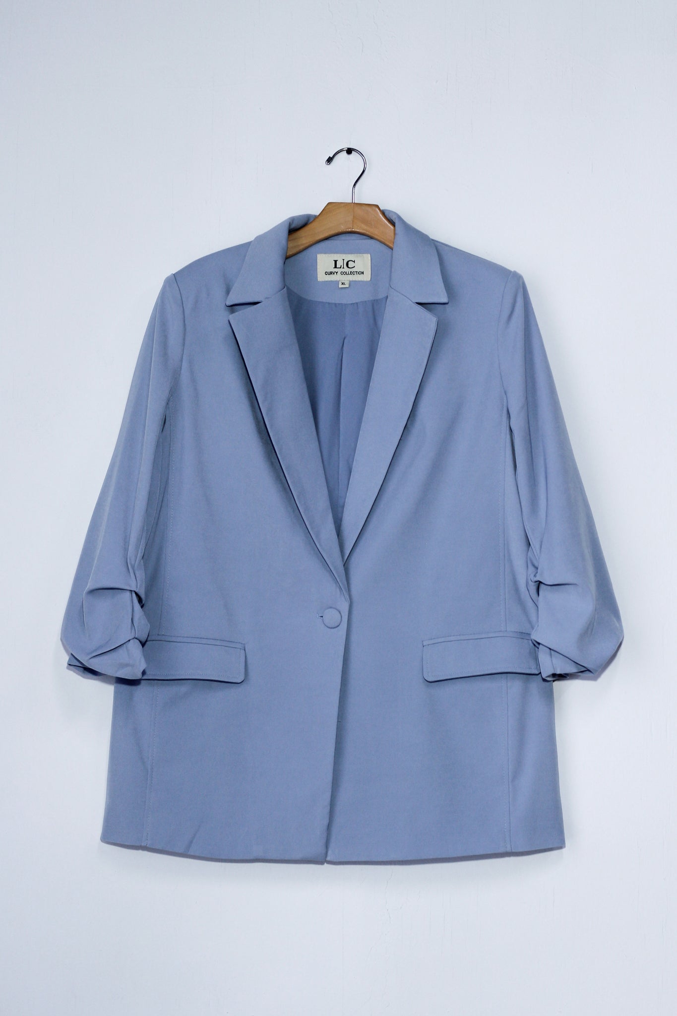 Blazer lizo manga 3/4 rojo y azul