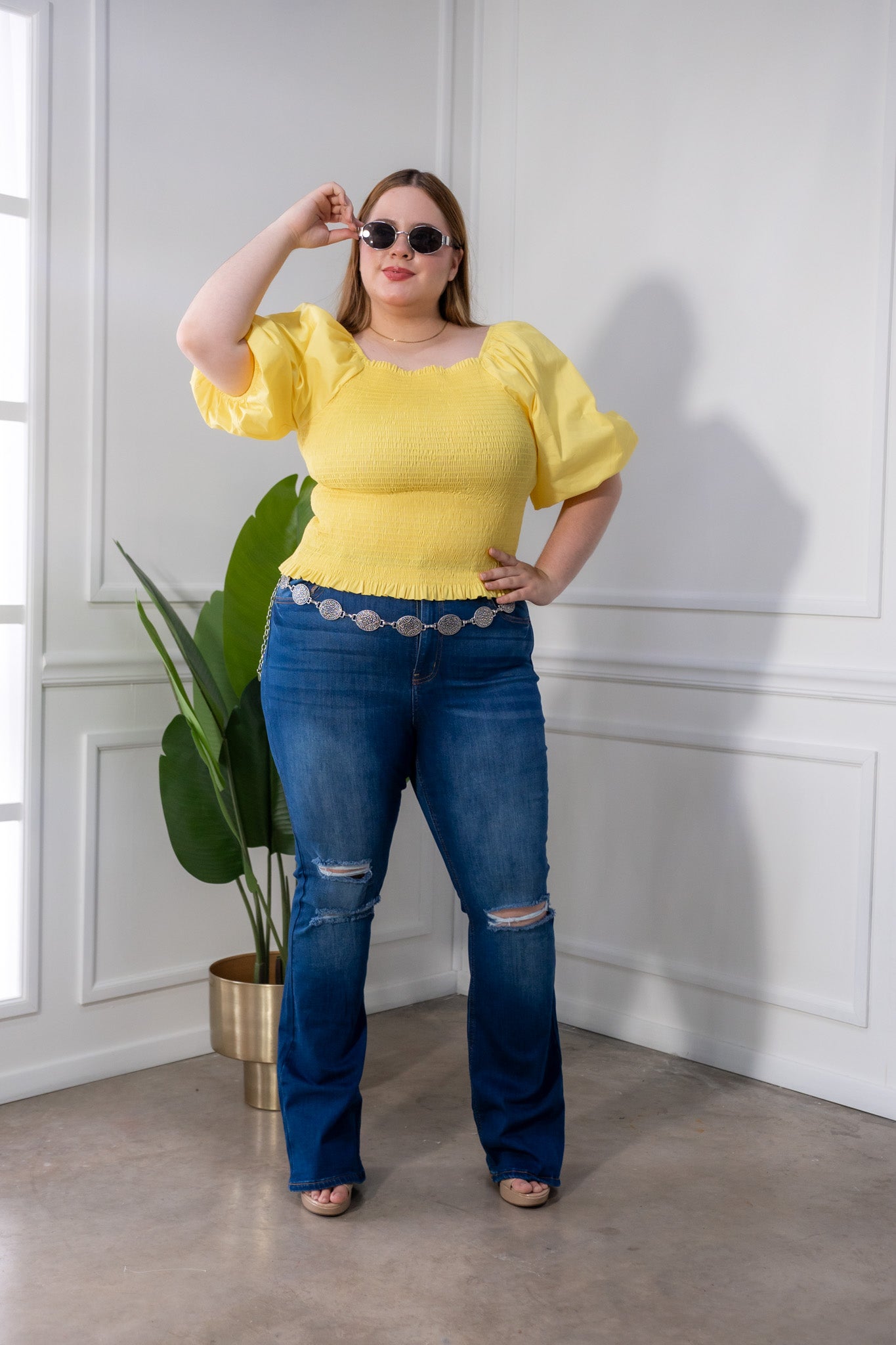 Blusa elastica amarilla