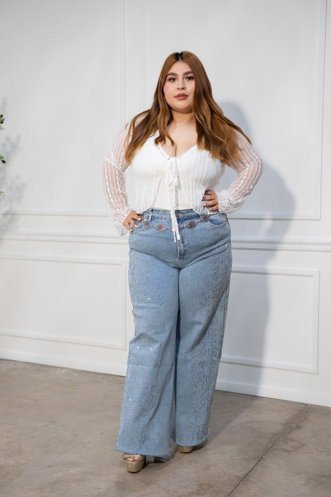 Blusa de encaje blanca