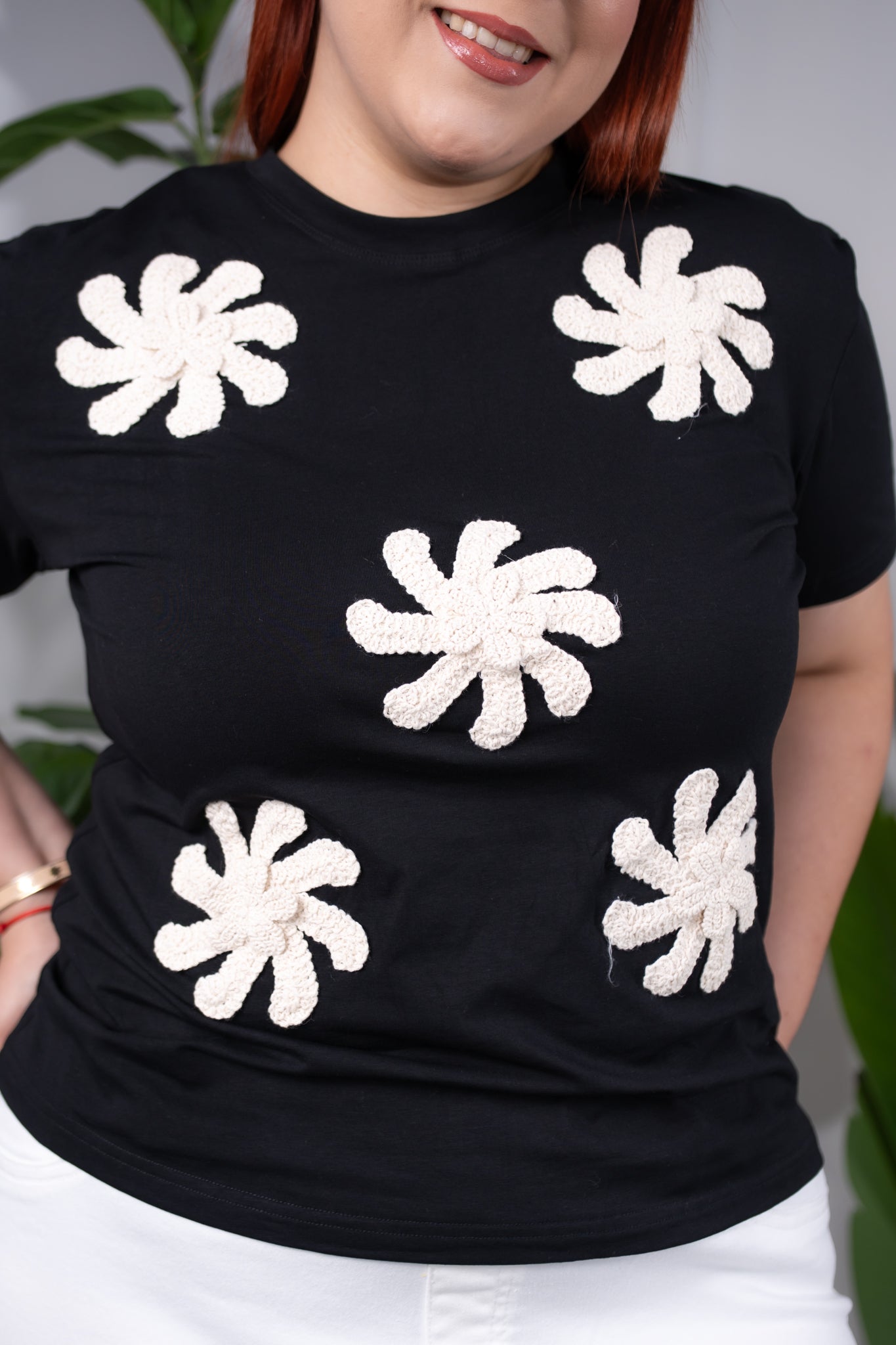 Blusa flores bordadas