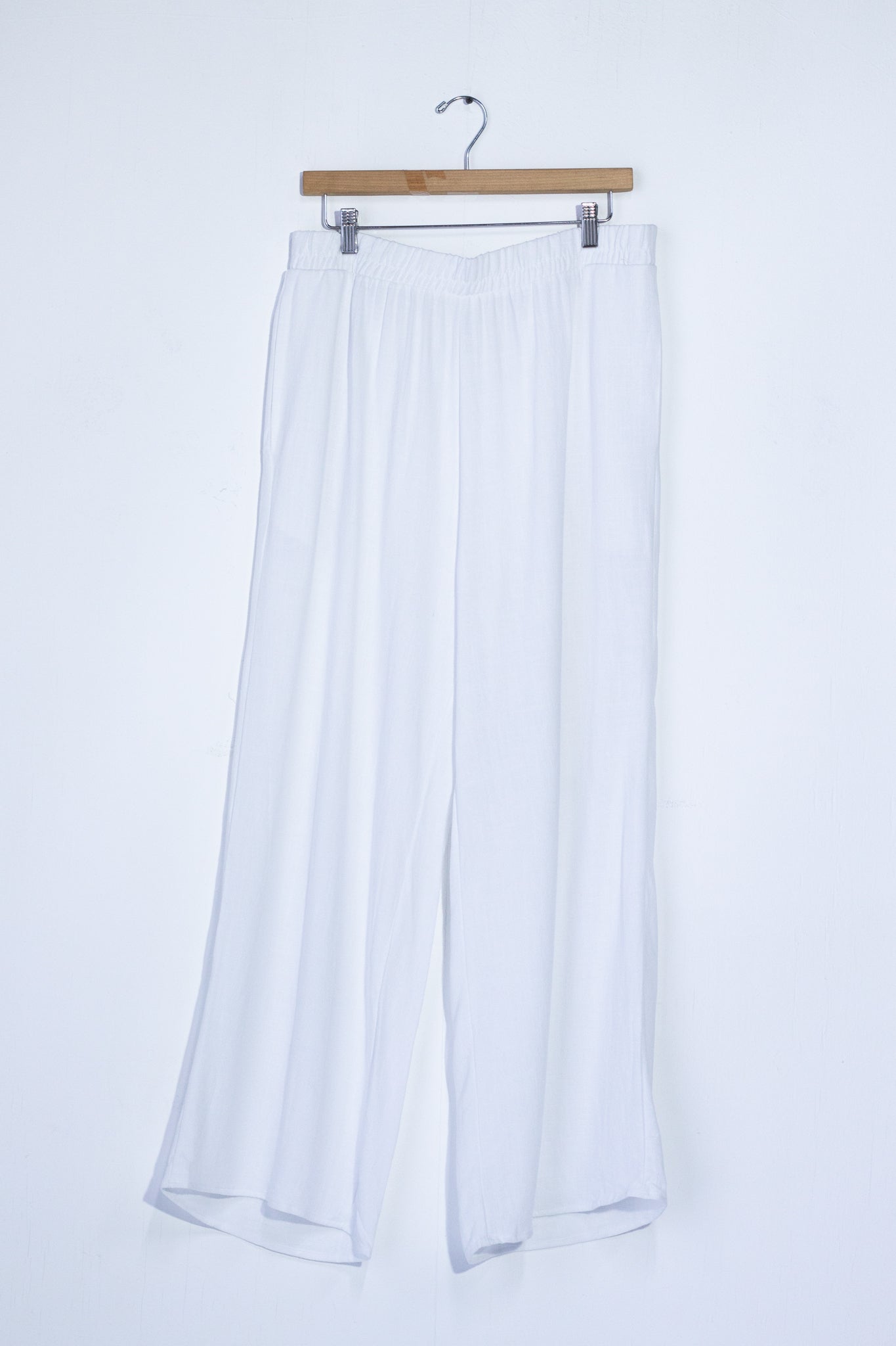 Pantalon lino liso blanco