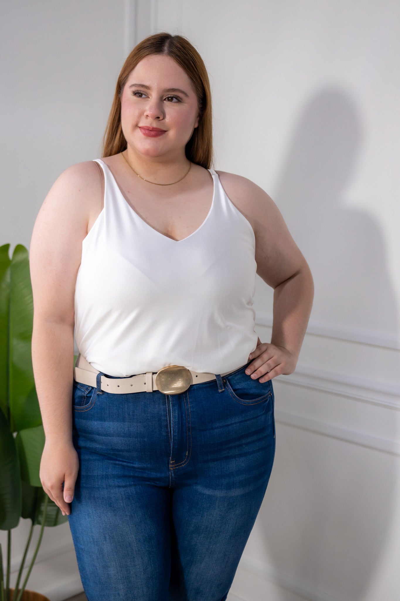 Blusa tirantes satin blanca