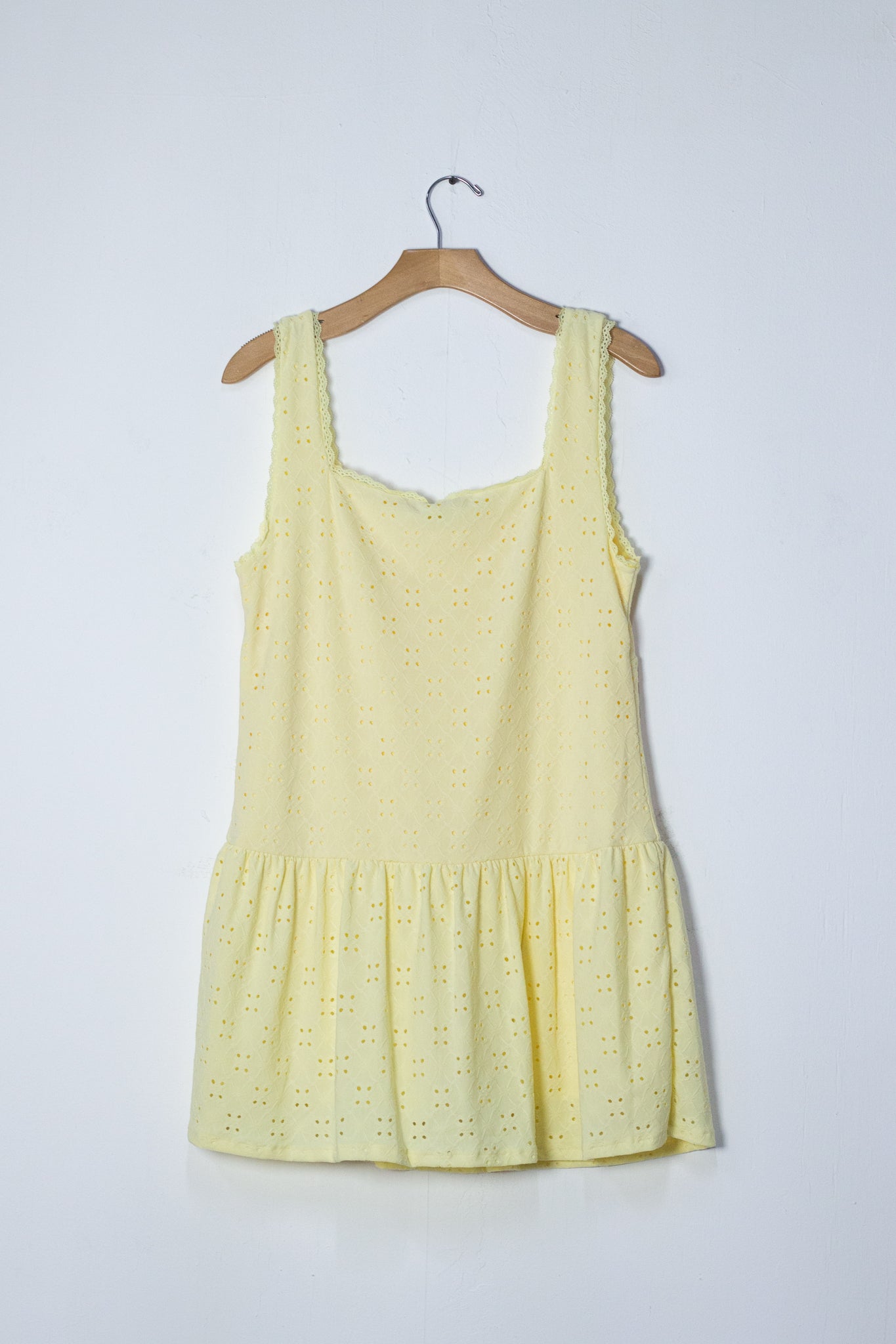 Vestido algodon bordado amarillo