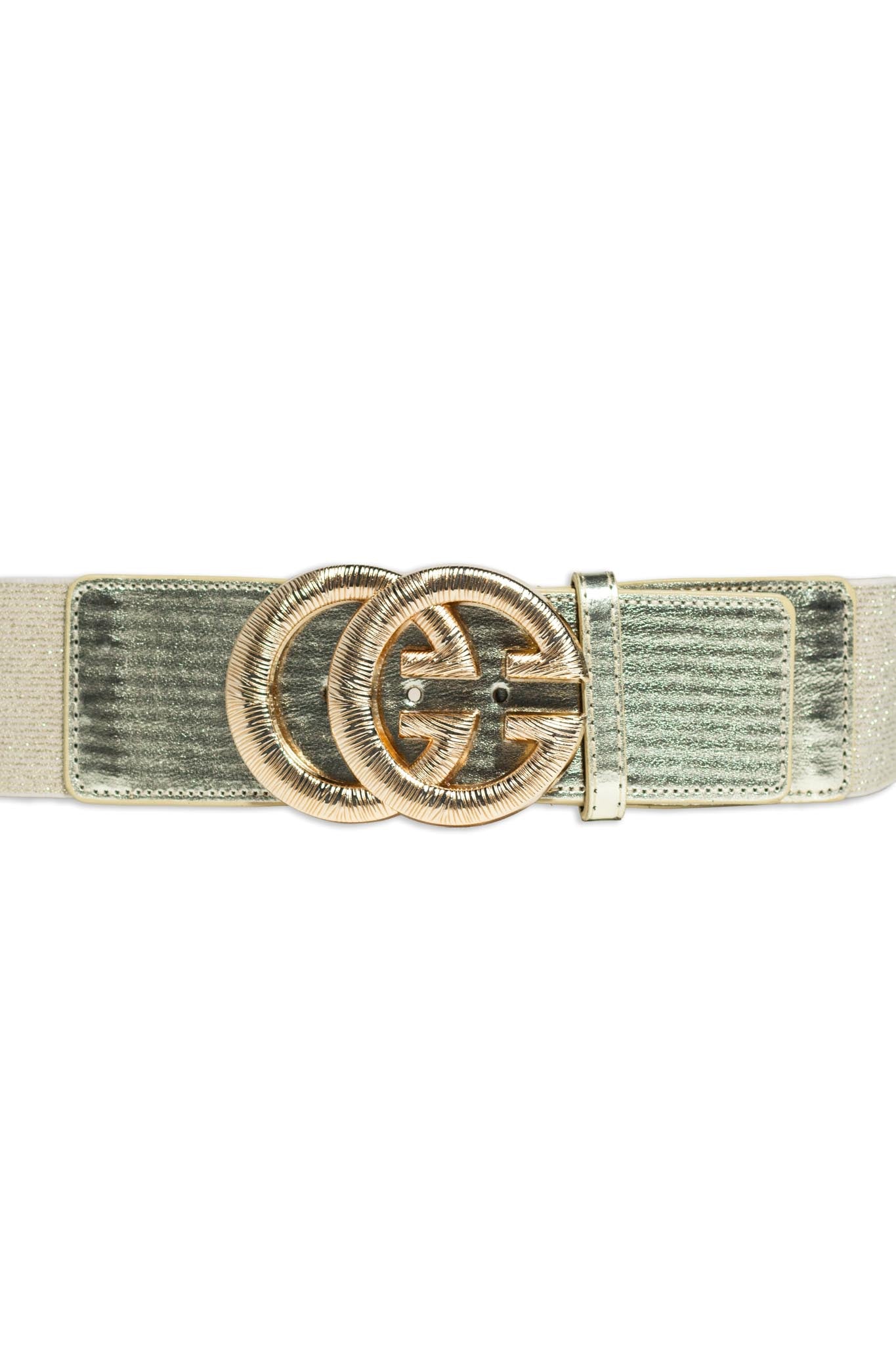 Cinto elastico GG textura dorado