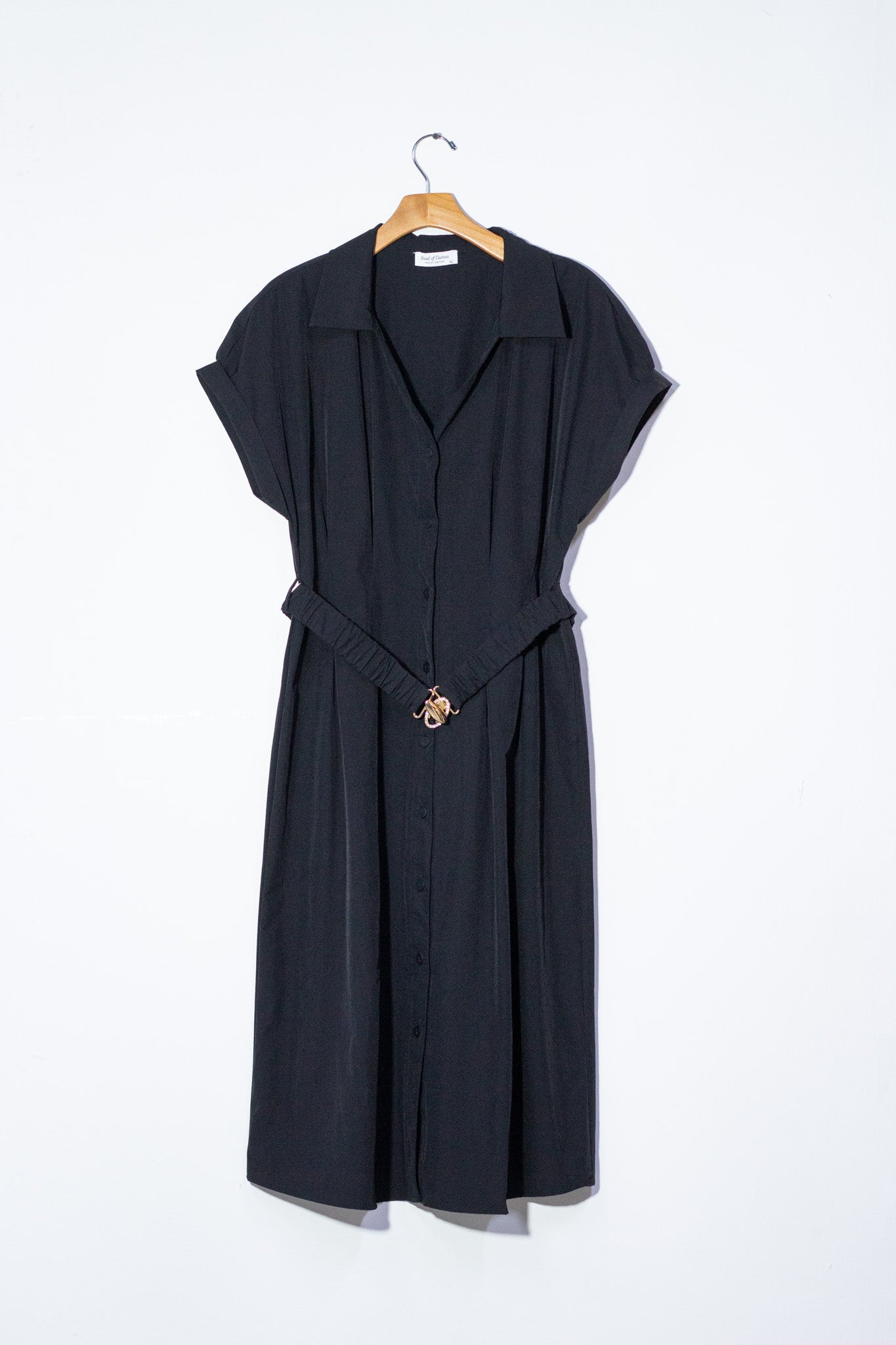 Vestido camisero c/cinto neg
