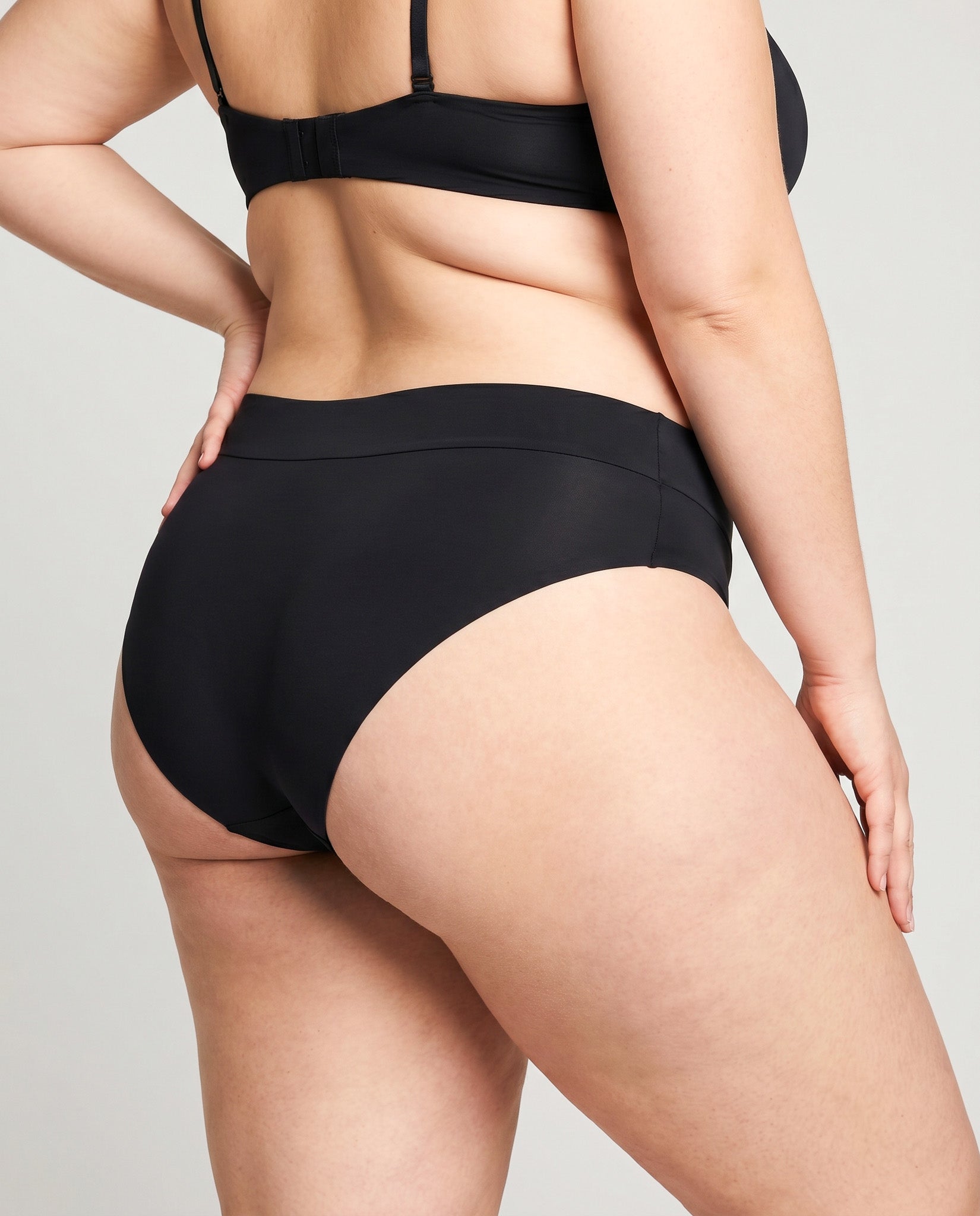 Panti Curvy Liso Negro Algodón Stretch Cómodo Tallas Extras