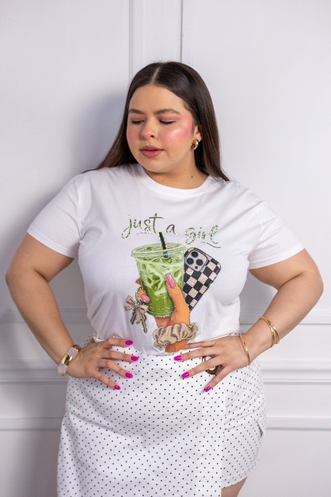 Playera Just a Girl blanca - 3