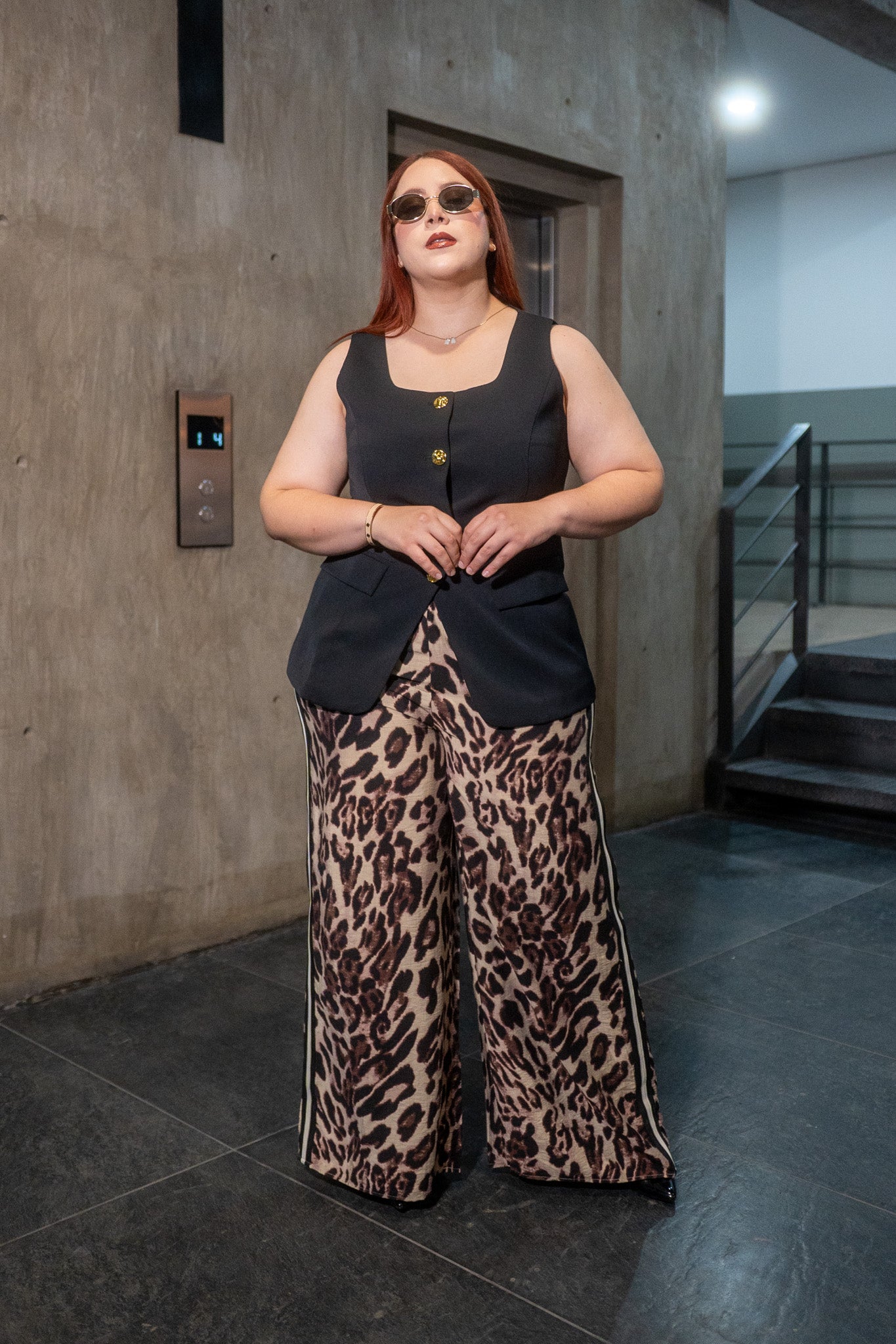 Pantalon recto animal print