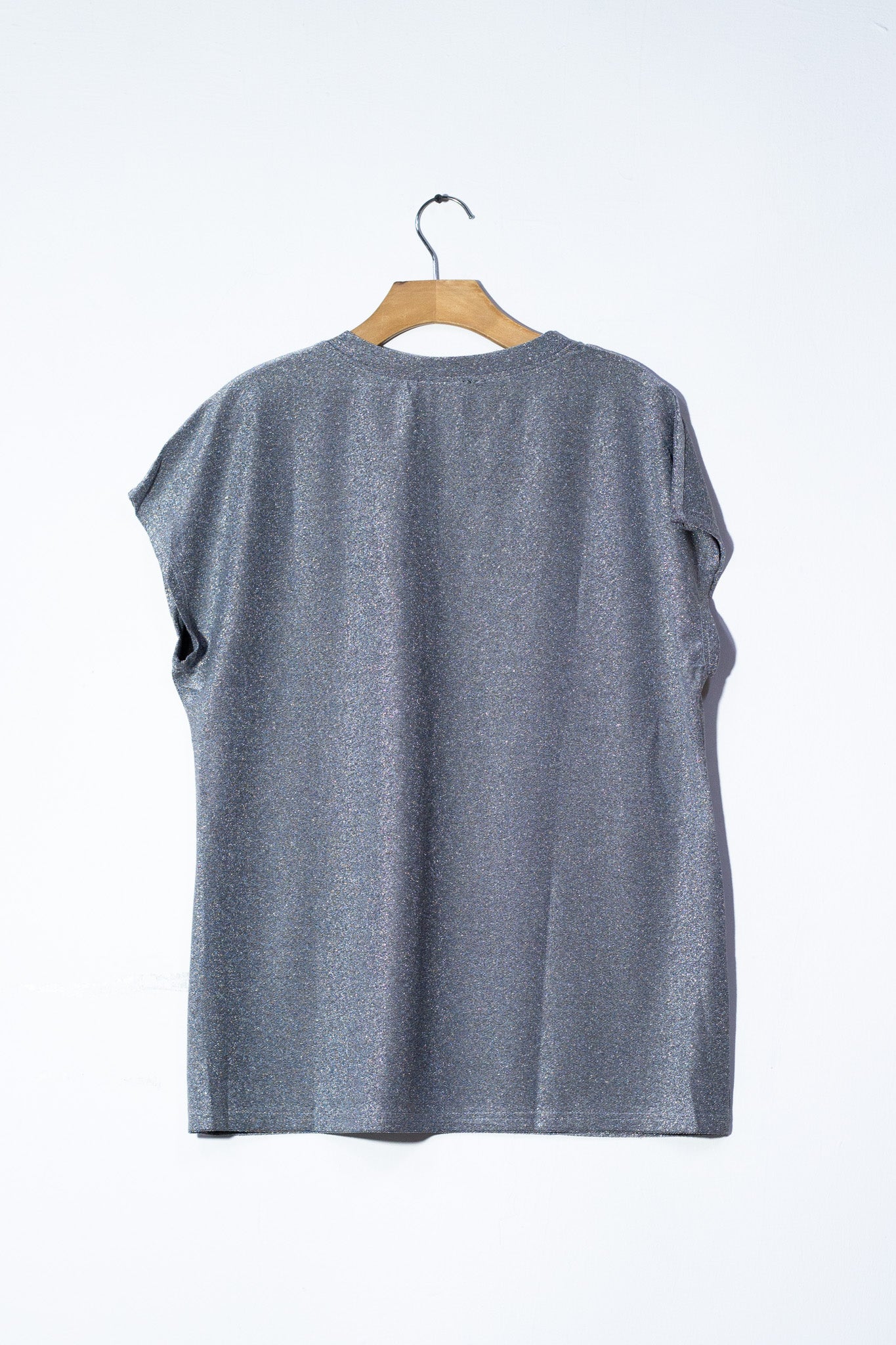 Blusa brillos plata