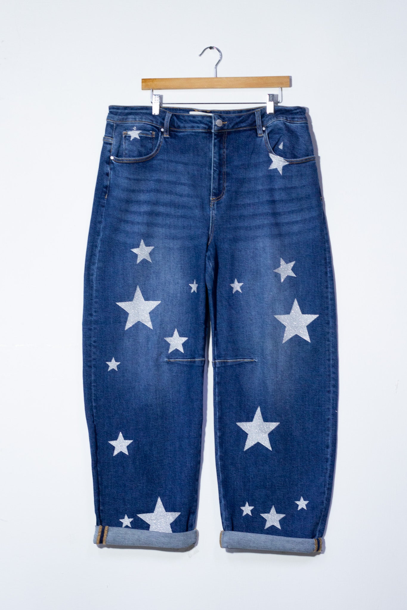 Jeans barrel estrellas osc