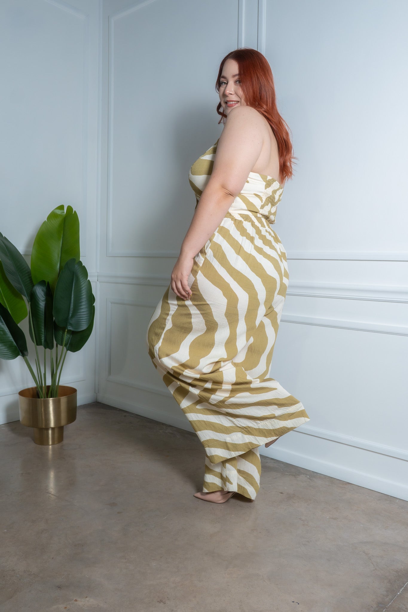 Set pantalon top halter estampado