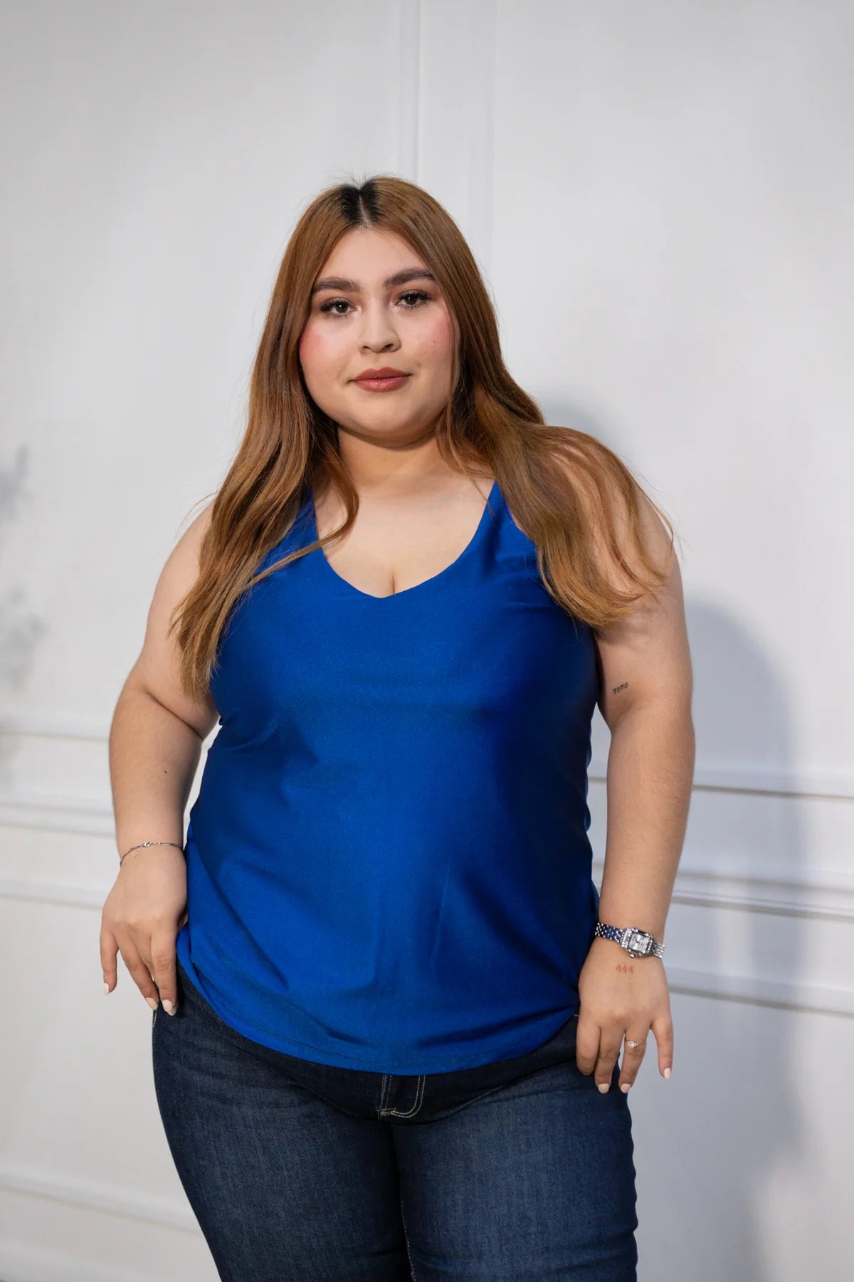 Satin strappy blouse