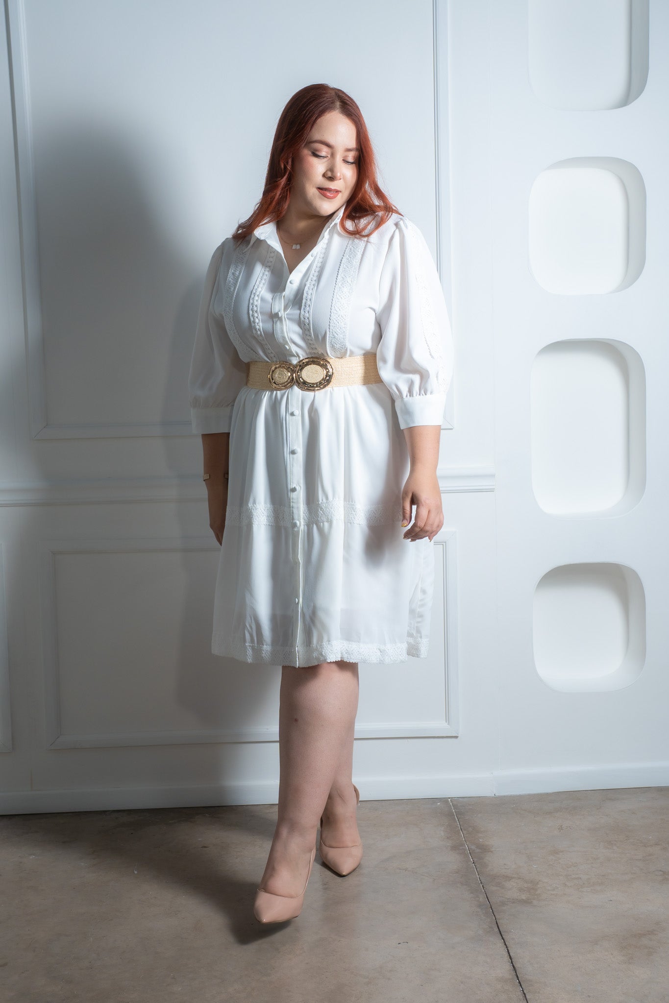 Vestido corto algodón bordado