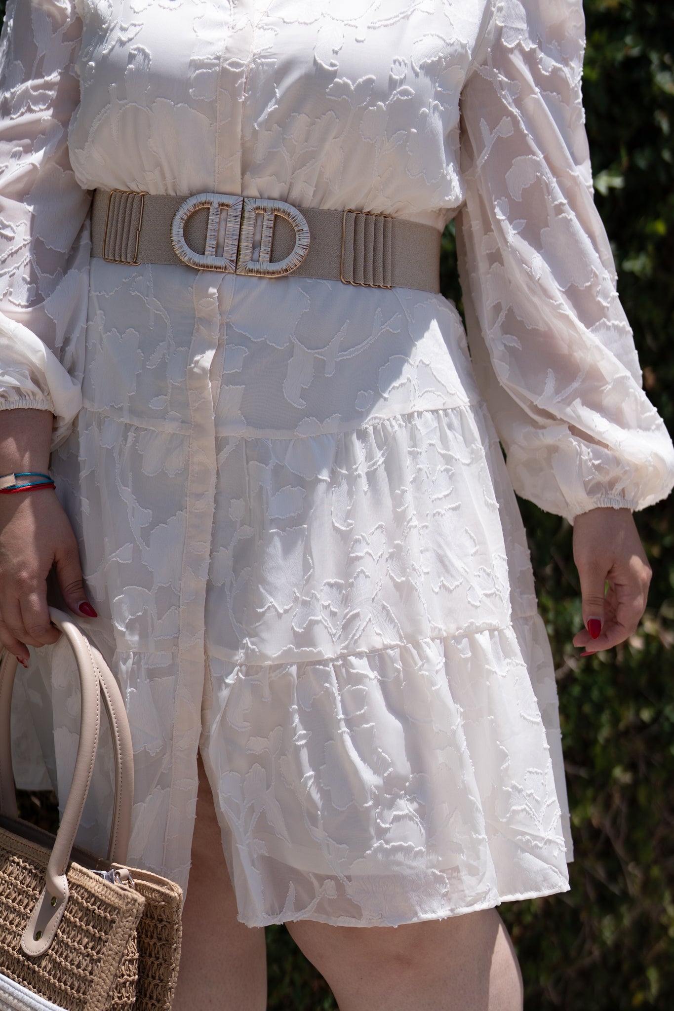 Vestido midi textura vaporoso