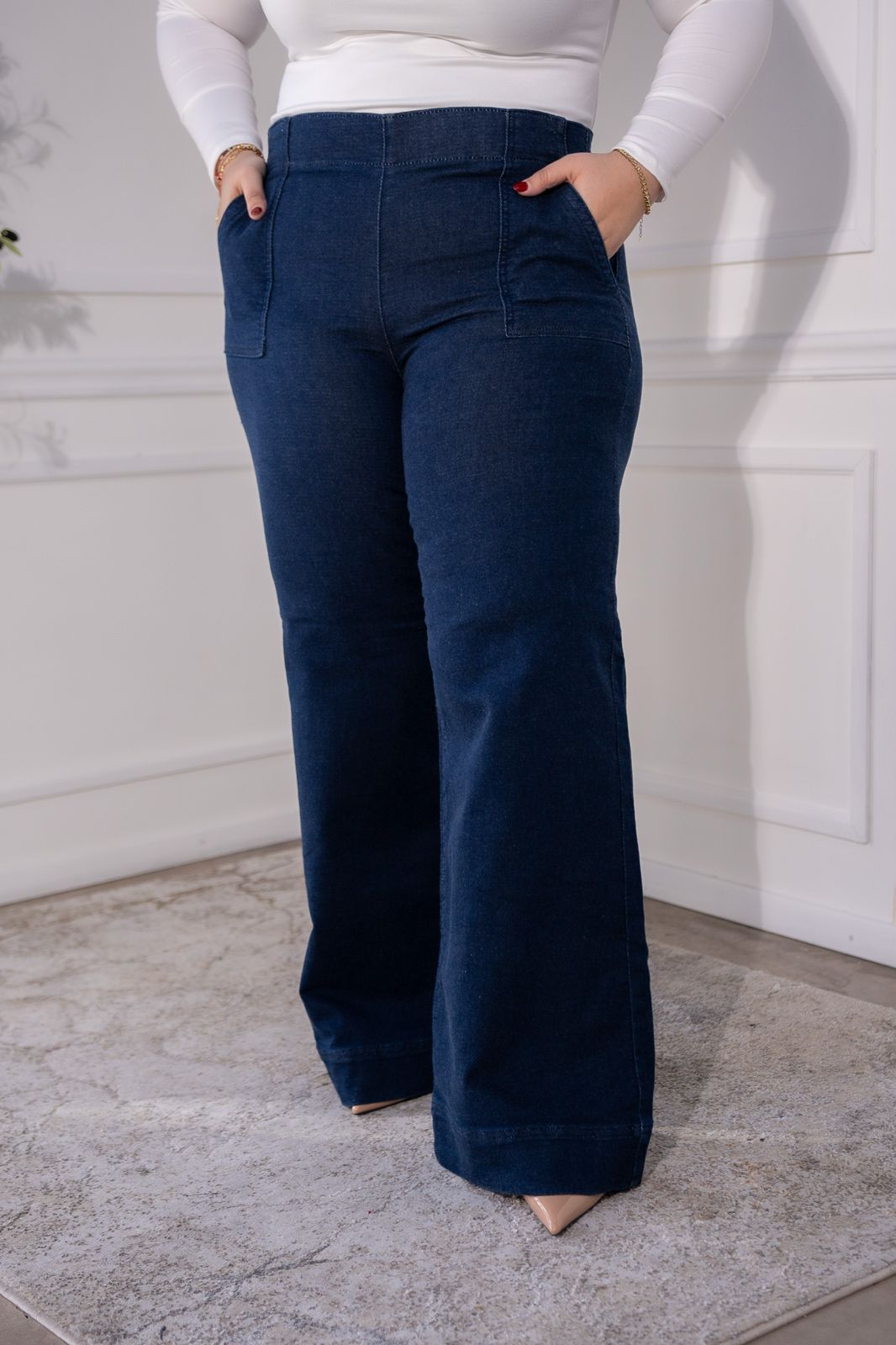 Jeans palazo c/bolsas osc