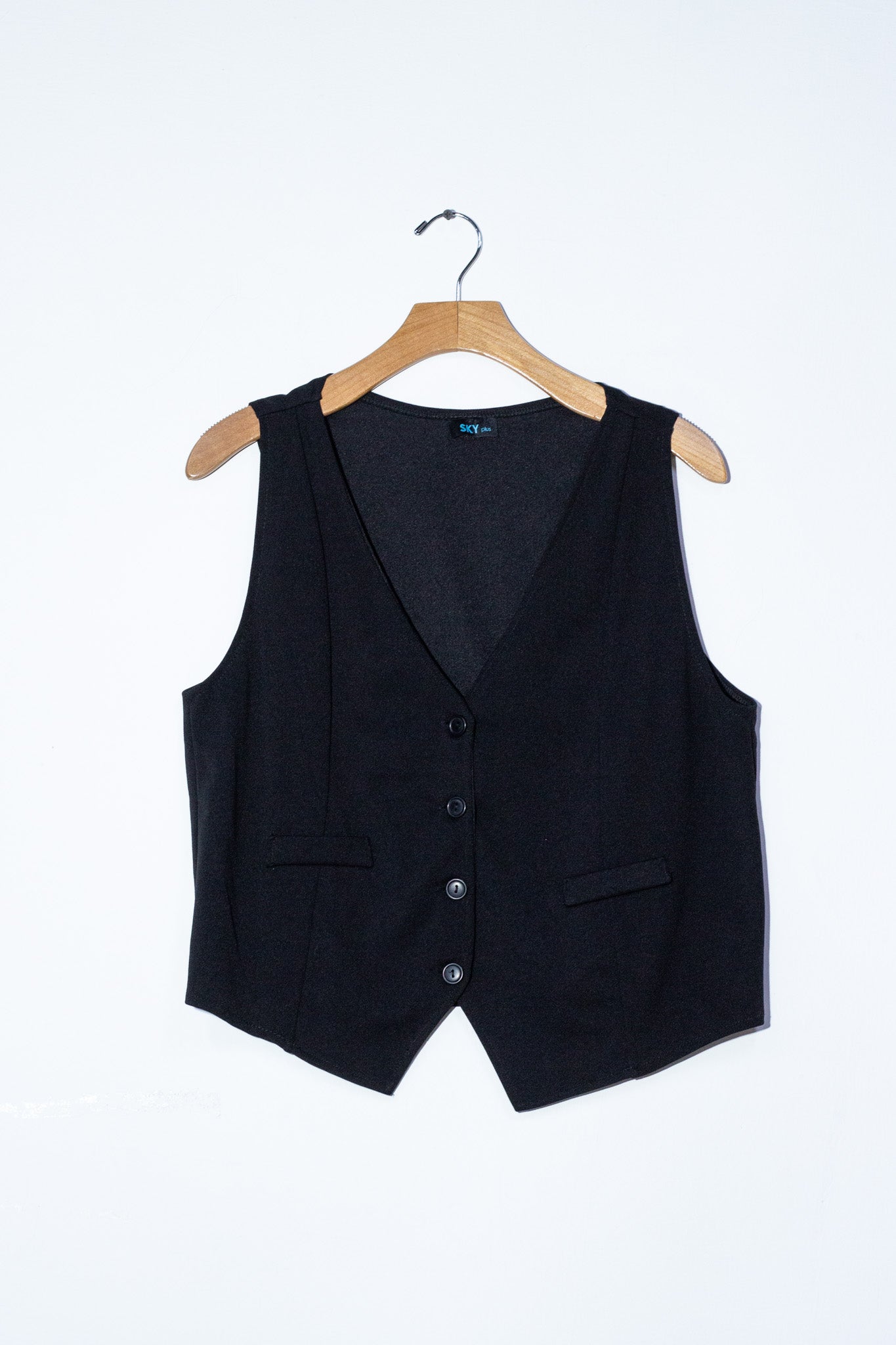 Chaleco de vestir liso negro