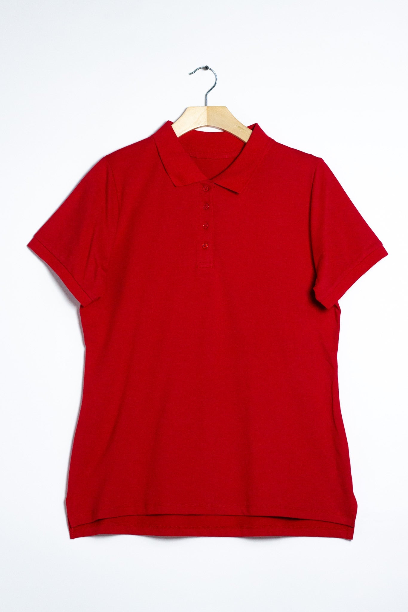 Blusa Curvy Tipo Polo Básica Roja - frente