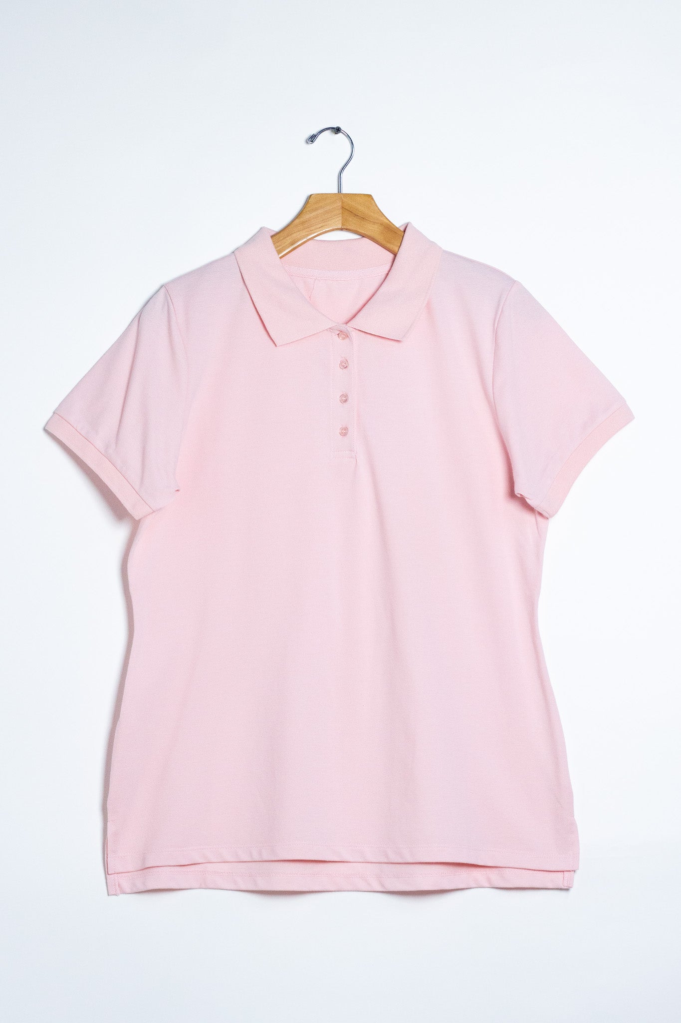 Blusa Curvy Tipo Polo Básica Rosa - frente