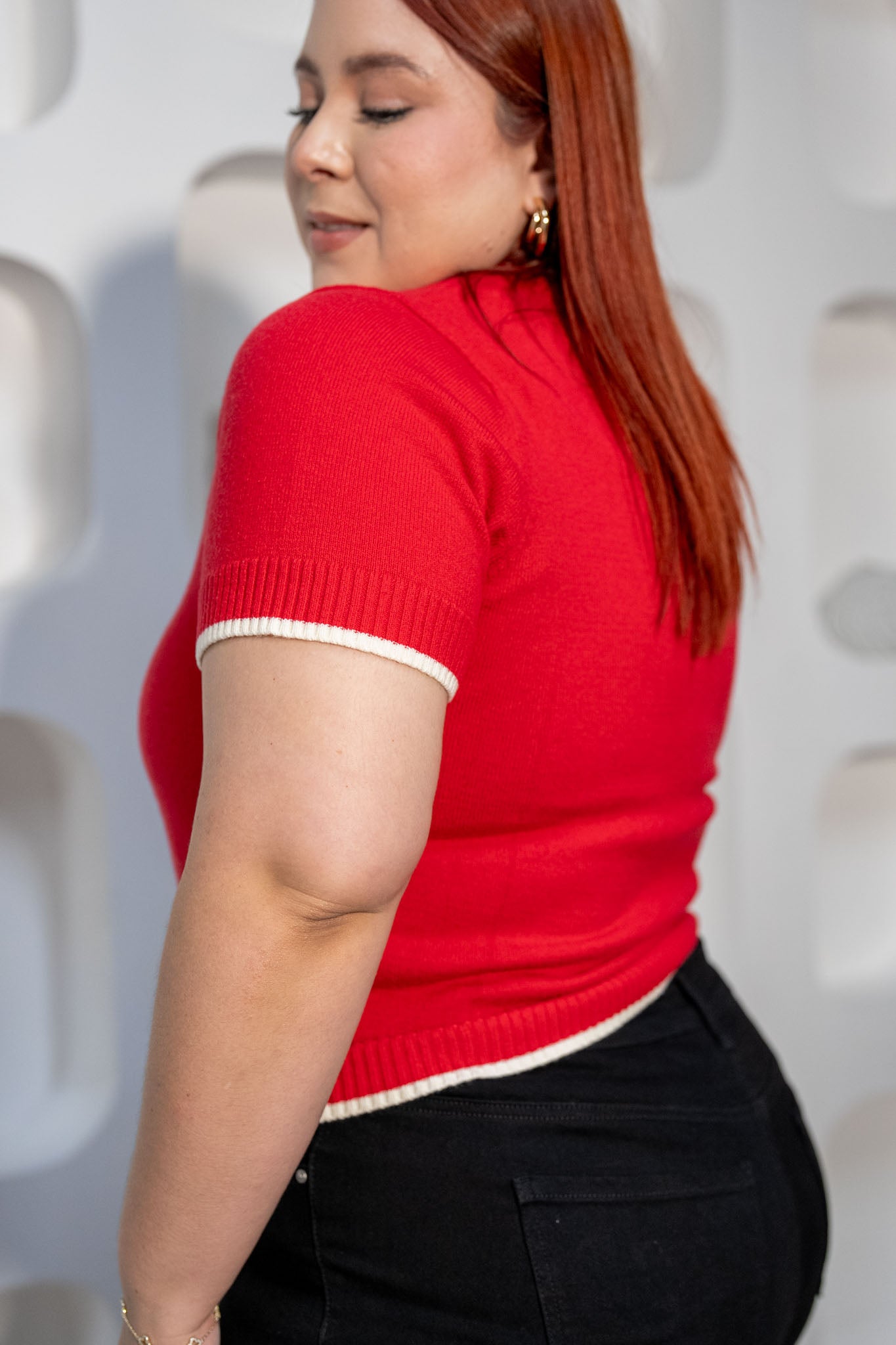Blusa Canalada Oso Curvy Roja