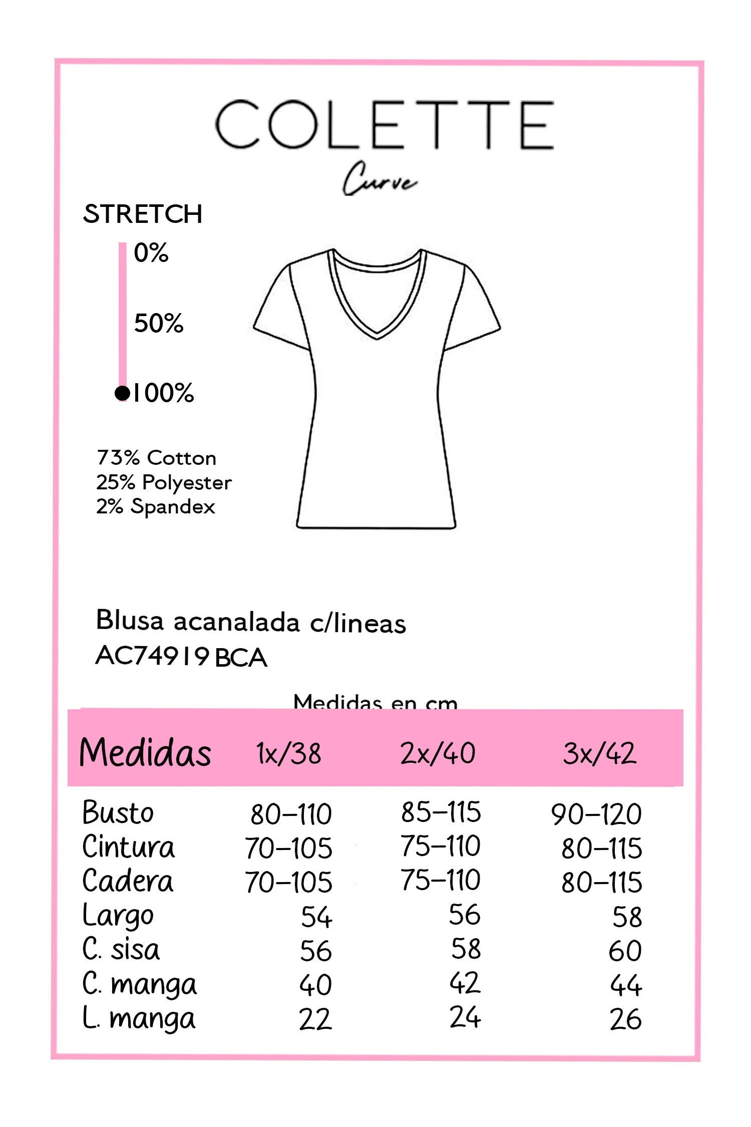 Chart medidas AC74919BCA