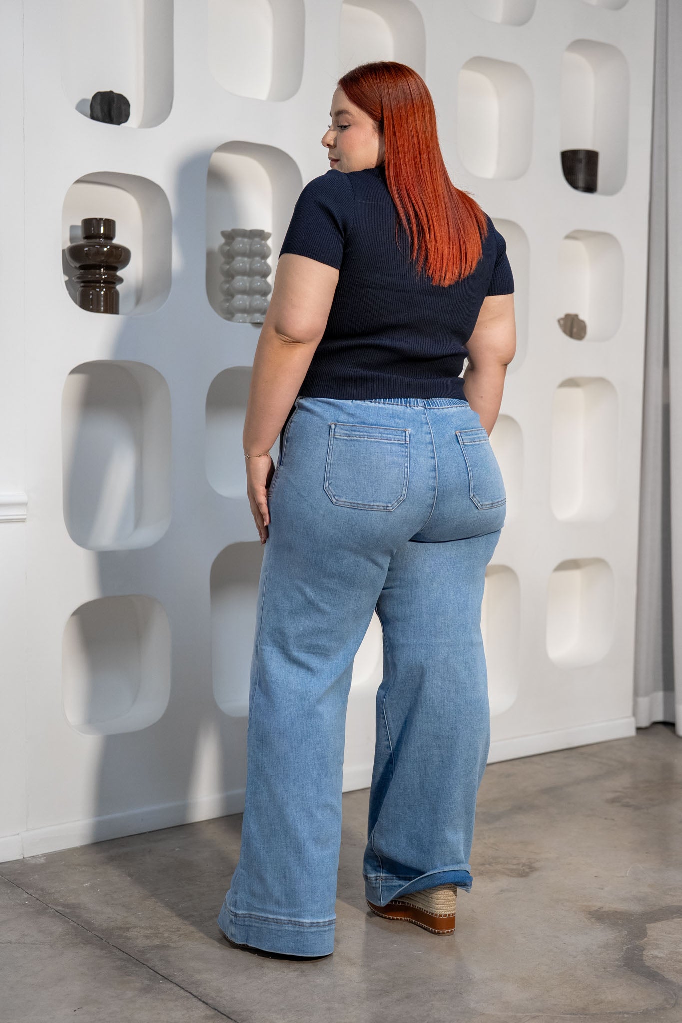 Blusa Canalada con Líneas Curvy Navy