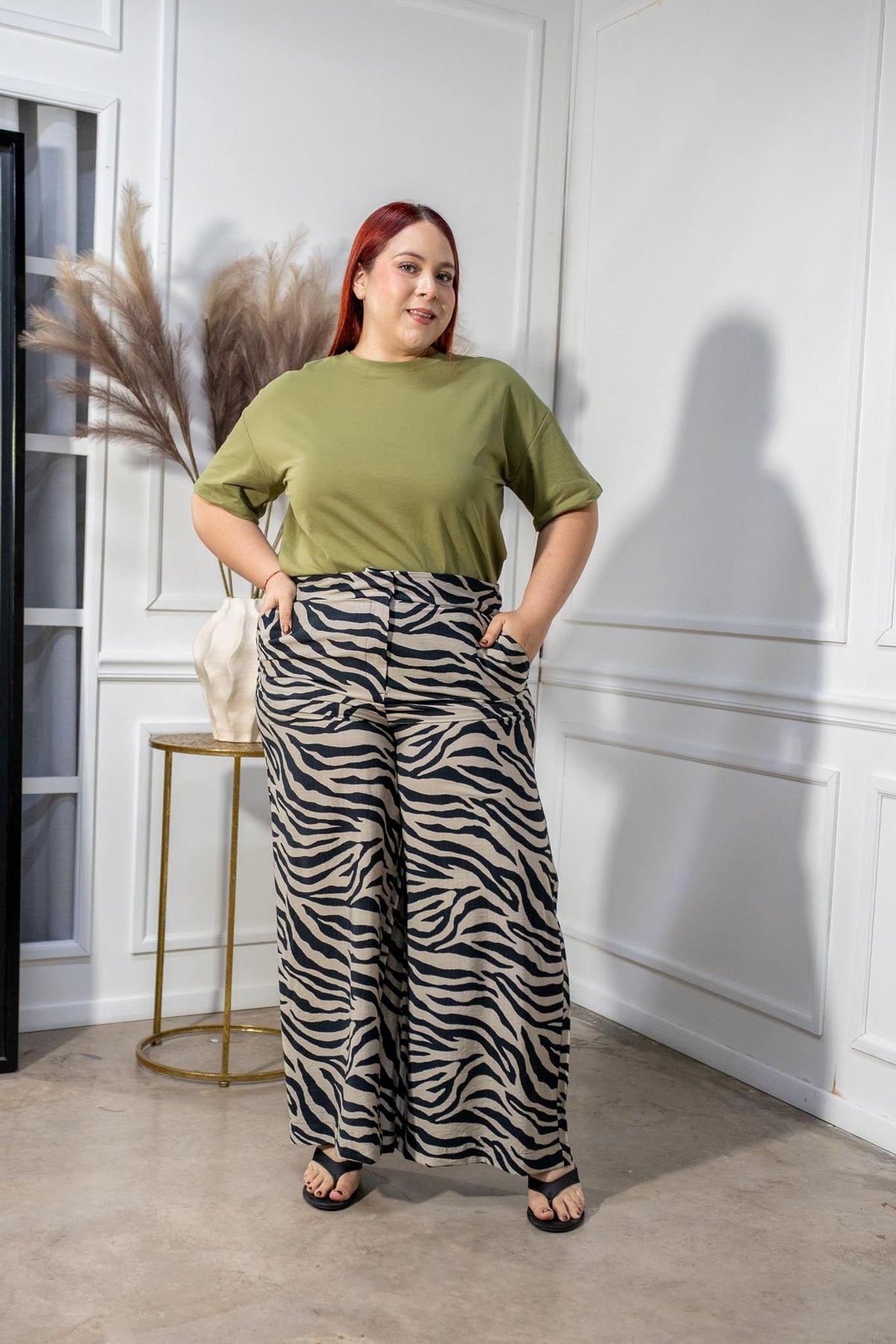 Set Curvy Chaleco y Pantalón Cebra Gris