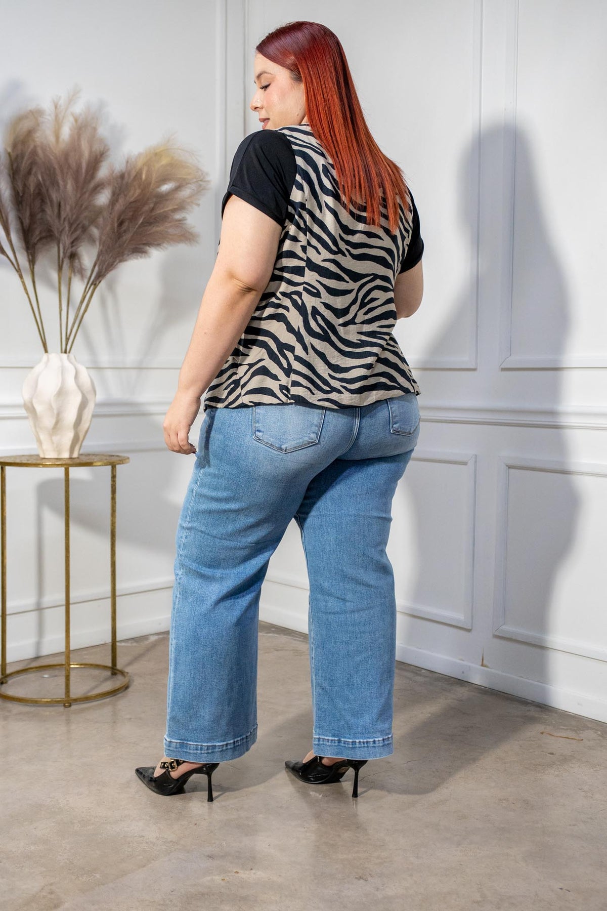 Set Curvy Chaleco y Pantalón Cebra Gris